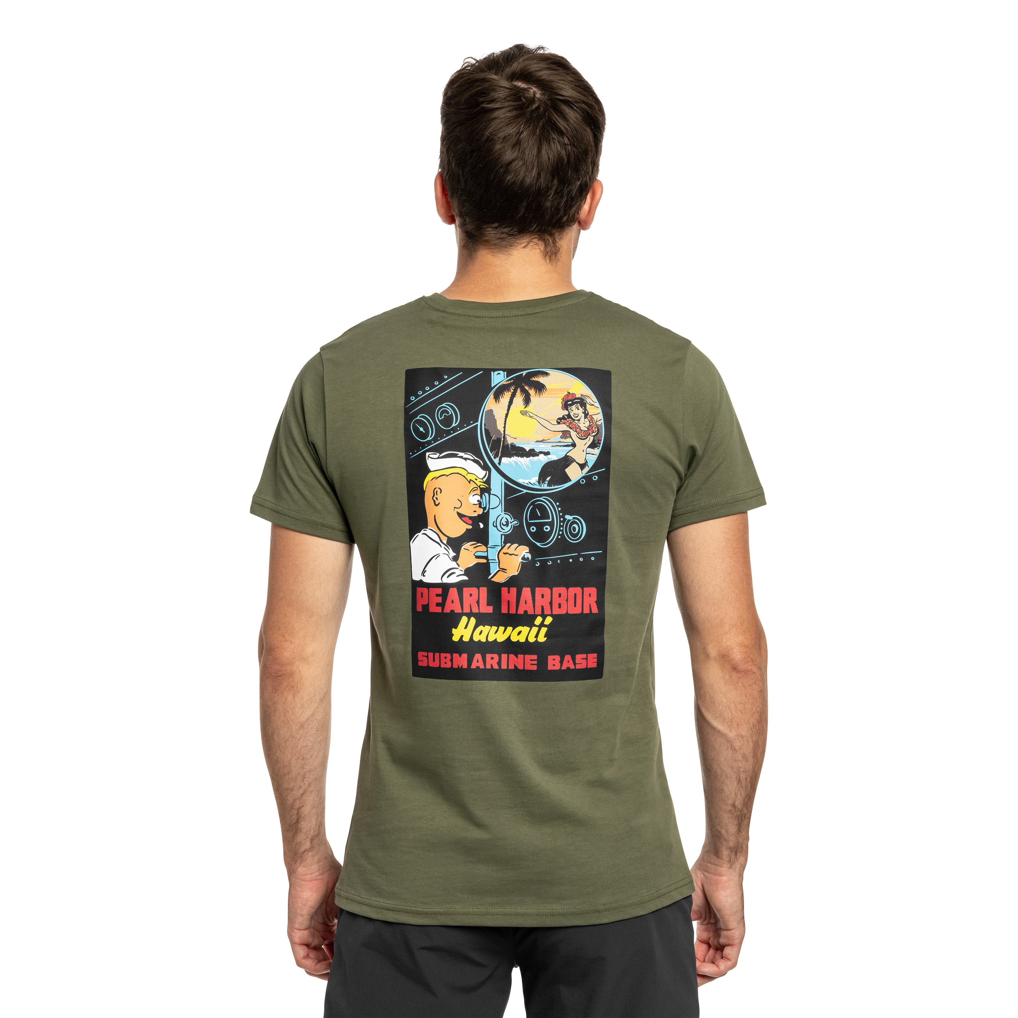 Футболка T-Shirt Alpha Industries Pearl Harbor Back Print - Dark Olive