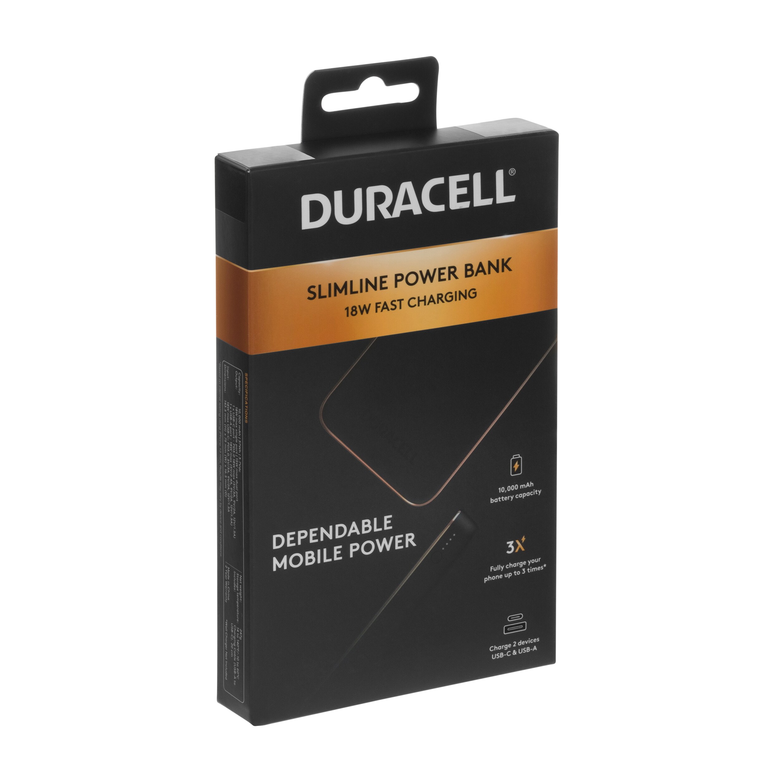 Повербанк Duracell Charge 10 PD 18 W 10000 mAh - Black