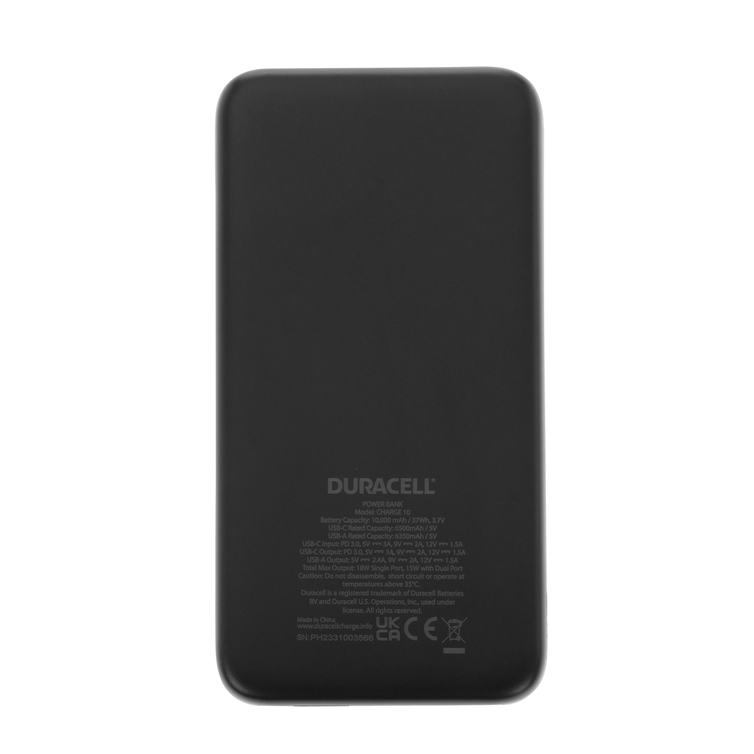 Повербанк Duracell Charge 10 PD 18 W 10000 mAh - Black