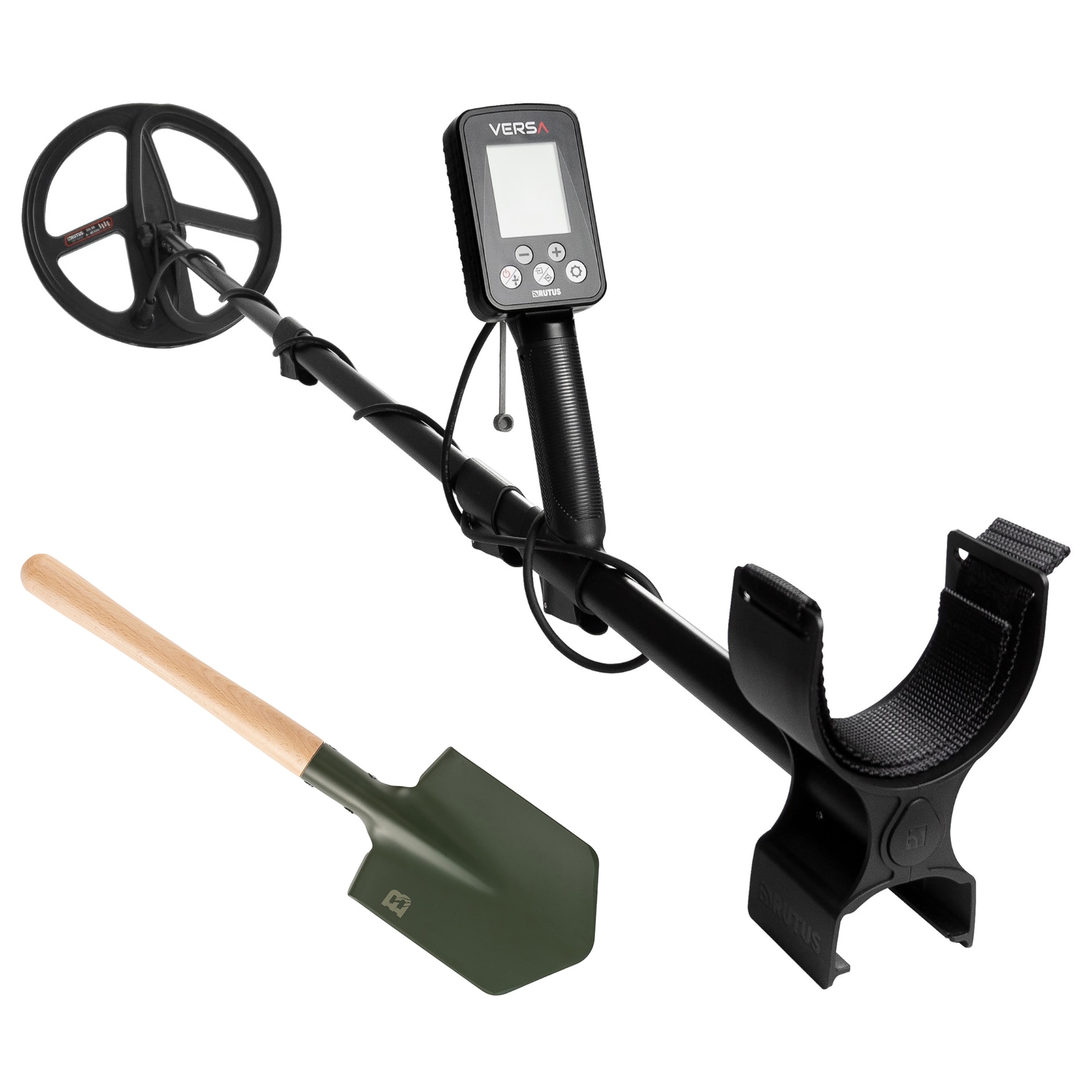 Металошукач Rutus Versa DD23 + саперна лопата Badger Outdoor Forces Shovel - набір