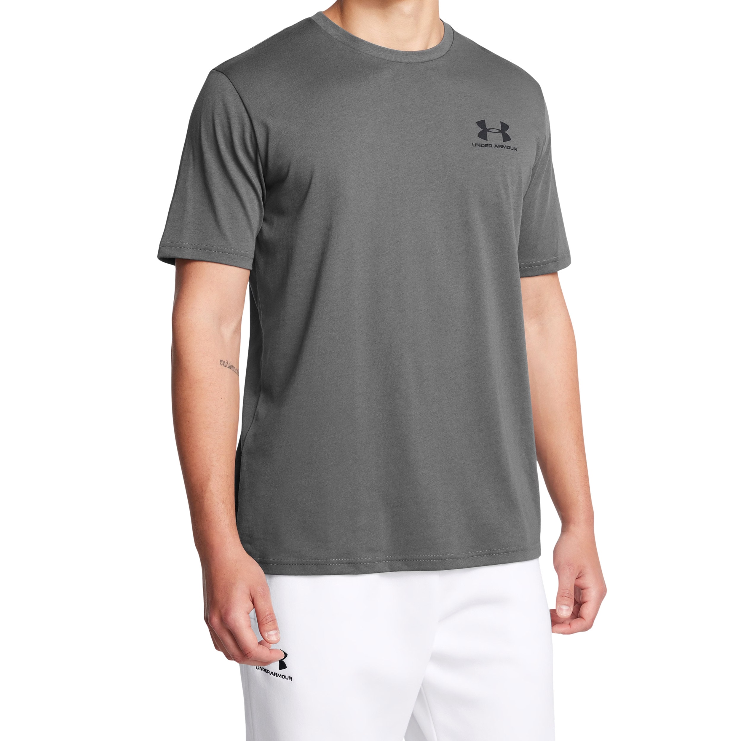 Футболка T-shirt Under Armour Left Chest Logo - Castle Rock/Black