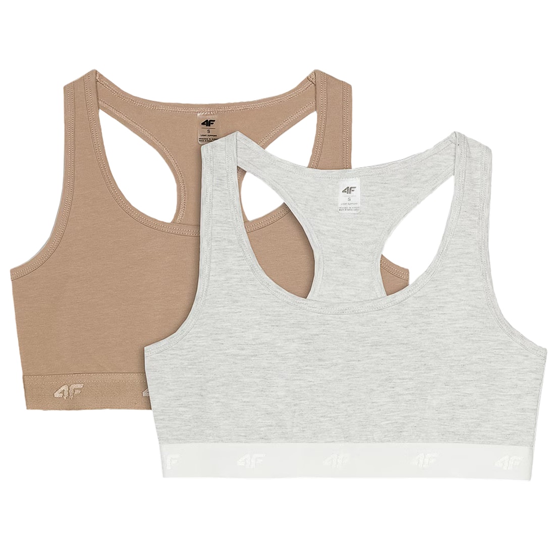 Бюстгальтер 4F з низькою підтримкою F036 Бежевий/Сірий - 2 шт.