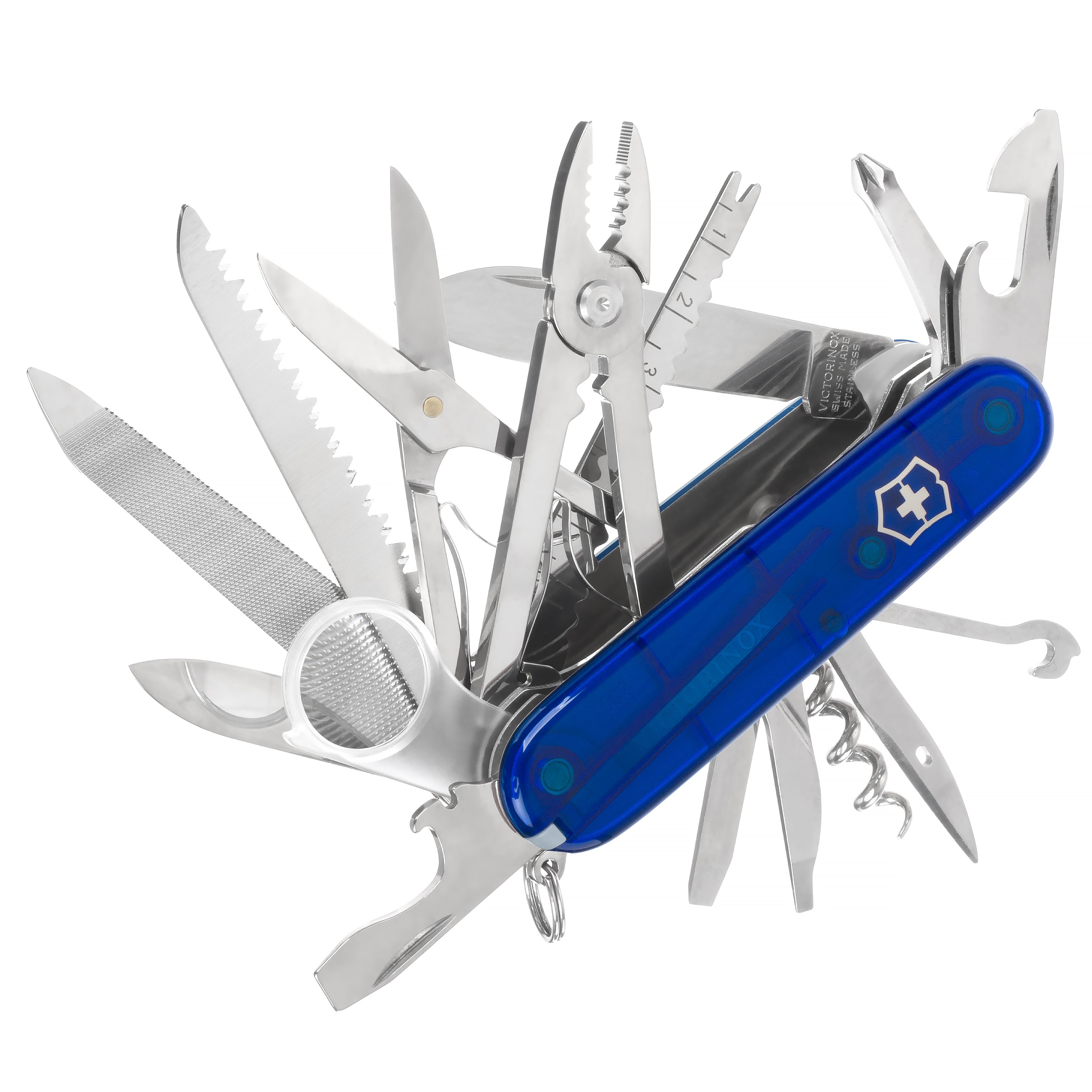 Багатофункціональний ніж Victorinox Swiss Champ - Transparent Blue