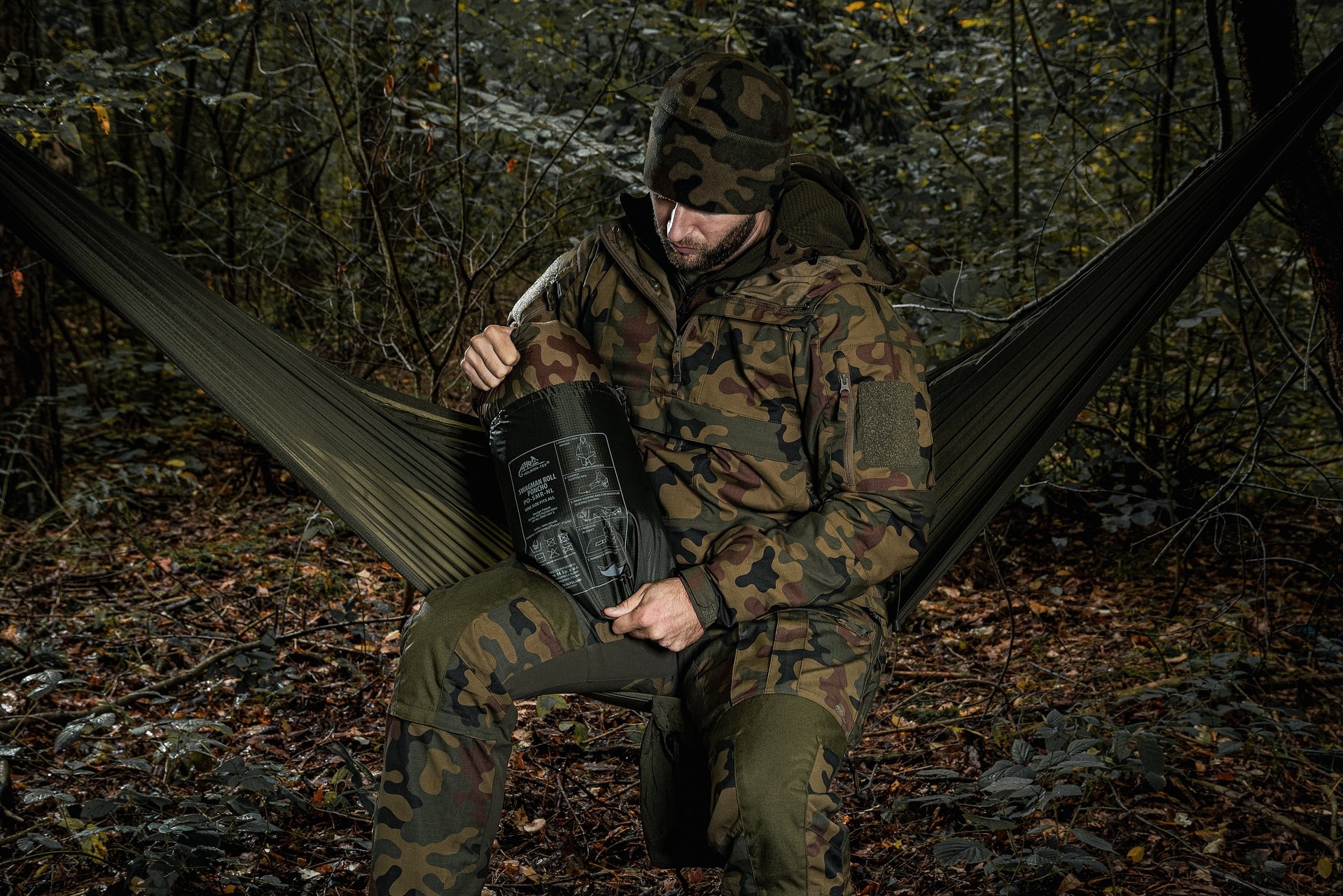 Пончо Helikon Swagman Roll Climashield Apex з функцією спального мішка - wz.93 Pantera PL Woodland