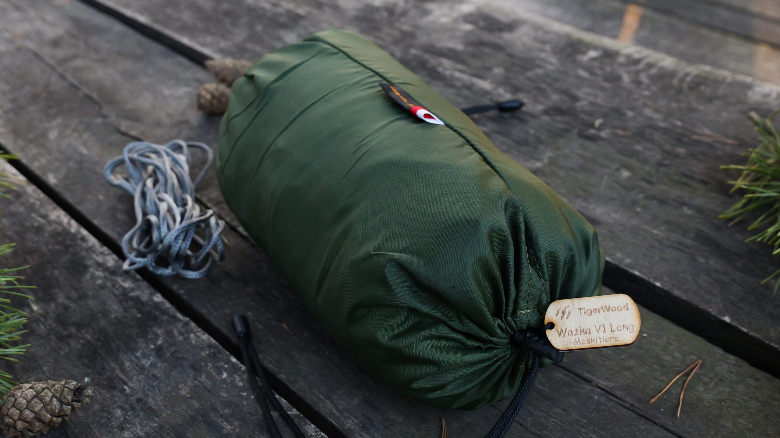 Гамак TigerWood Ważka V1 Long Pocket Green - з москітною сіткою