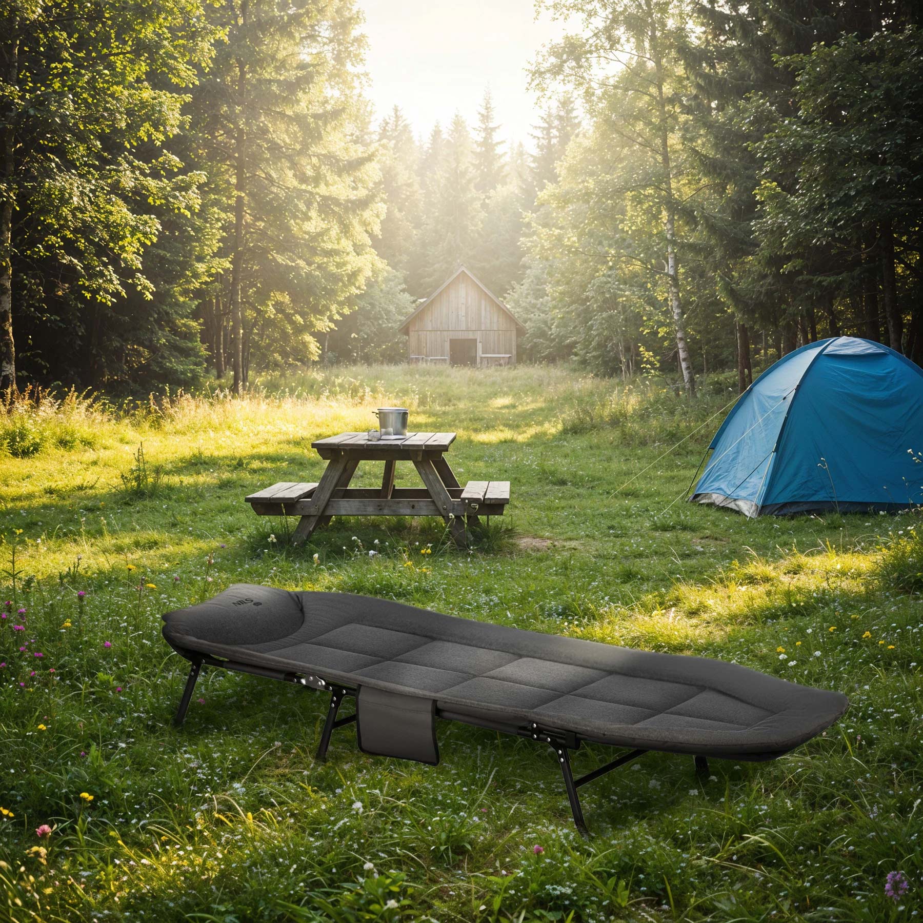 Польове ліжко Nils Camp NC2720 Сіре - 200 x 60 см