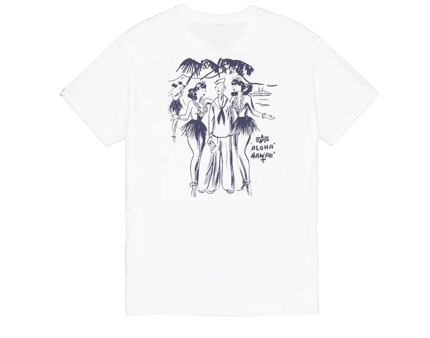 Футболка T-shirt Alpha Industries Aloha Back Print - White