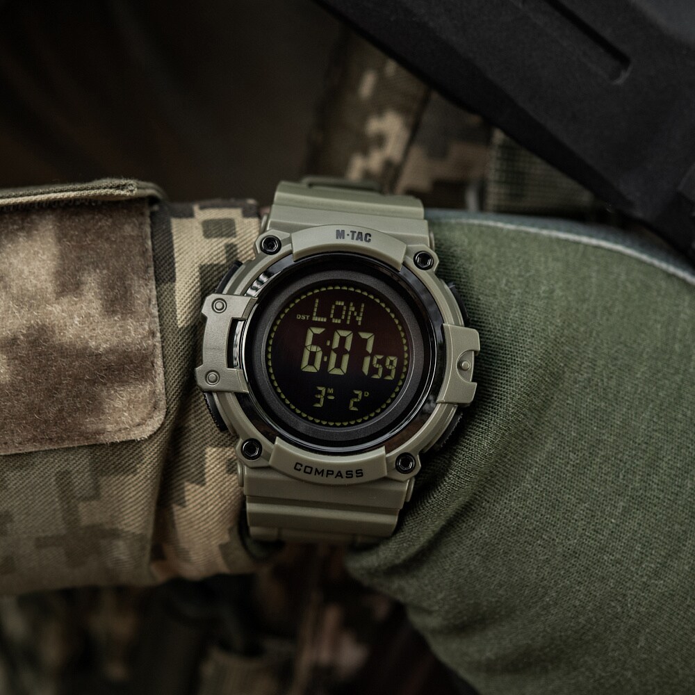Тактичний годинник M-Tac з компасом 2233 - Ranger Green