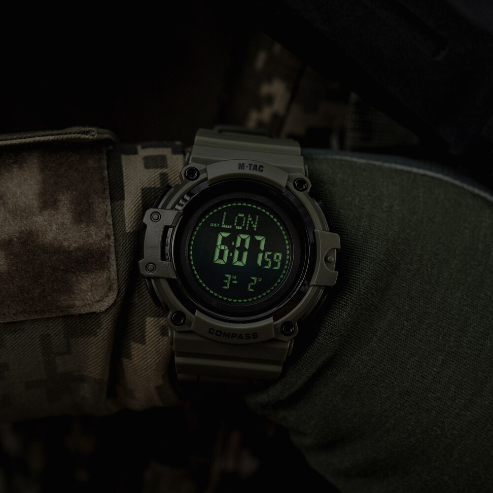 Тактичний годинник M-Tac з компасом 2233 - Ranger Green
