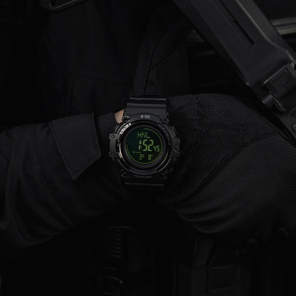 Тактичний годинник M-Tac з компасом 2233 - Black