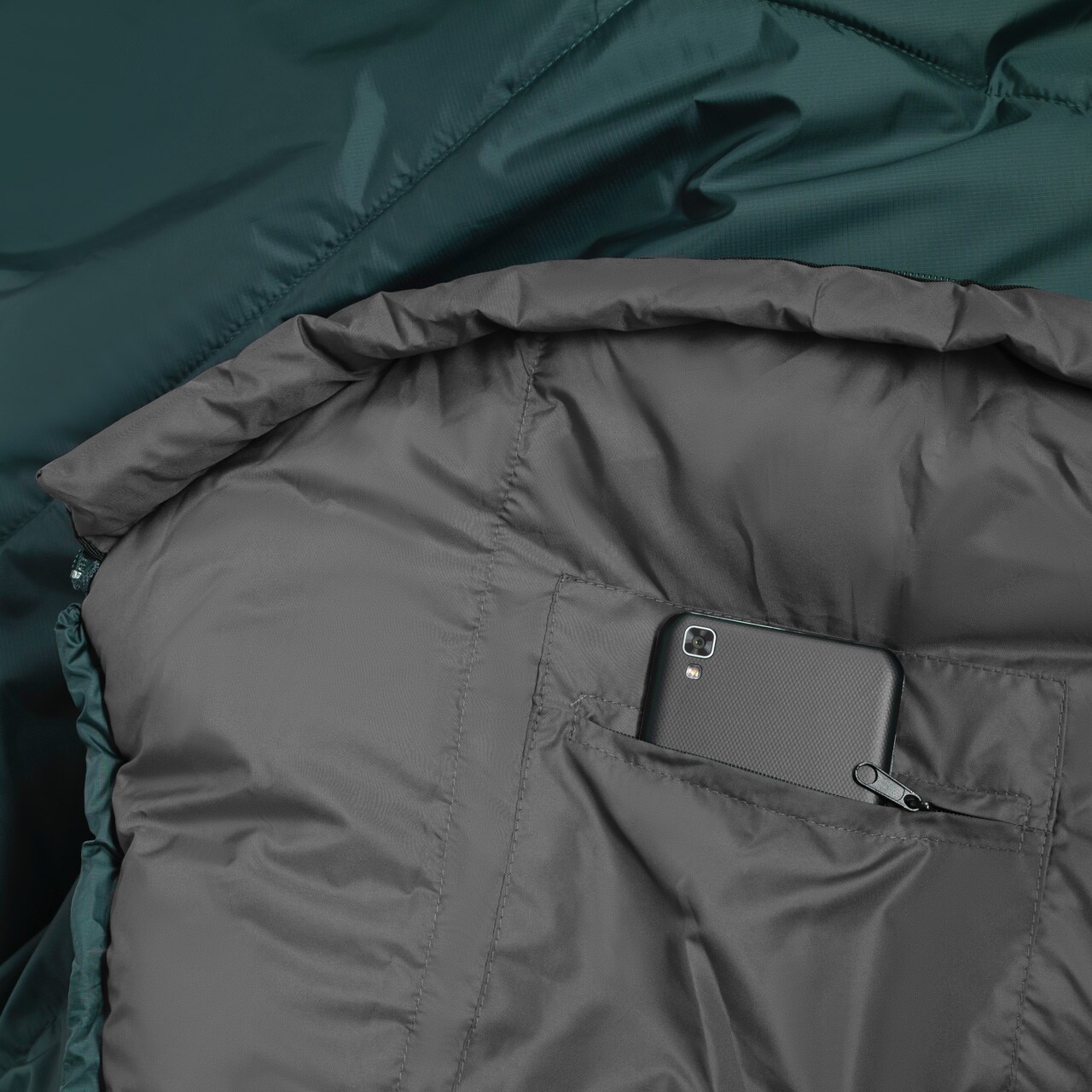 Спальний мішок Alpinus Fiber Pro 800 Правий - Зелений