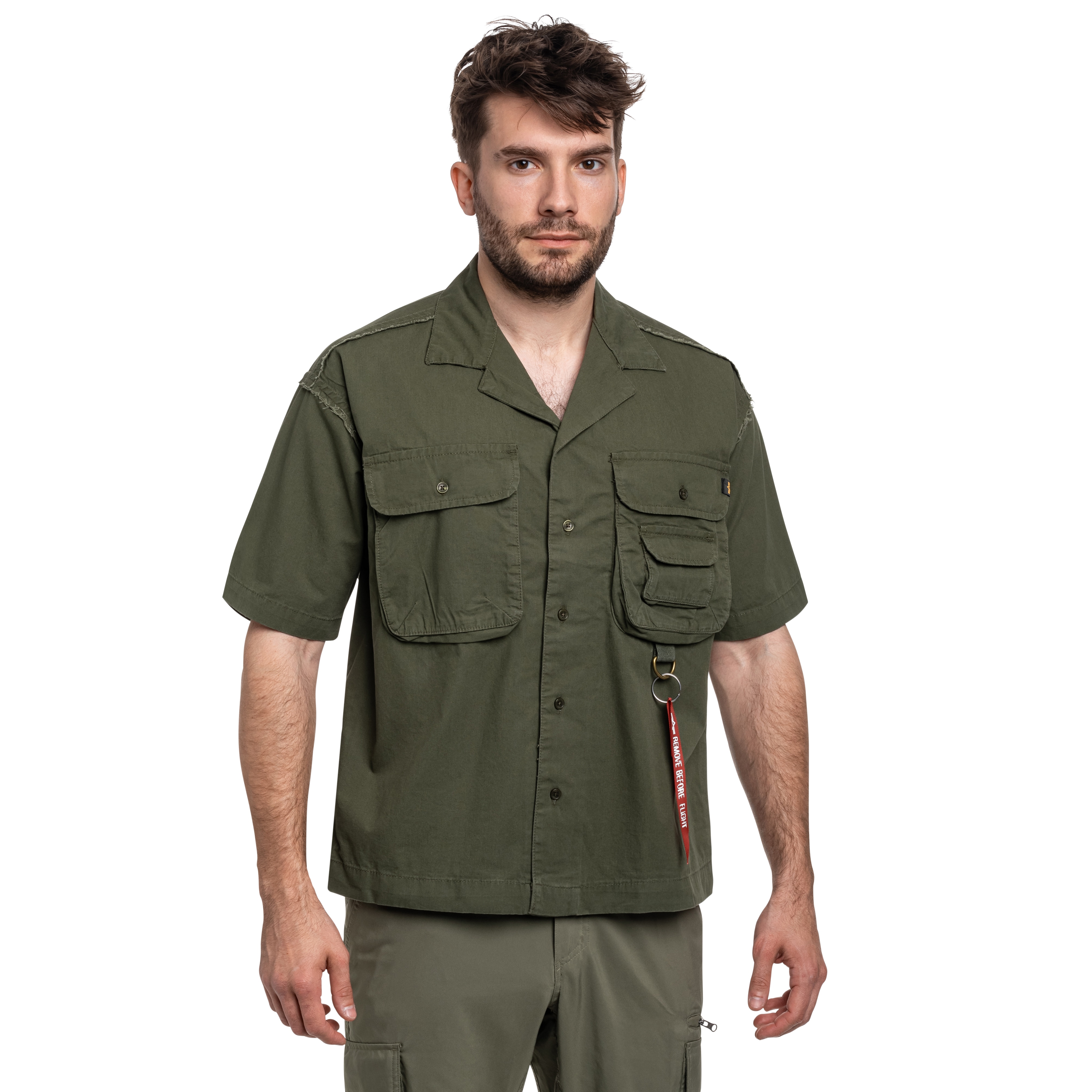 Сорочка Alpha Industries Aloha Safari Short Sleeve - Dark Olive
