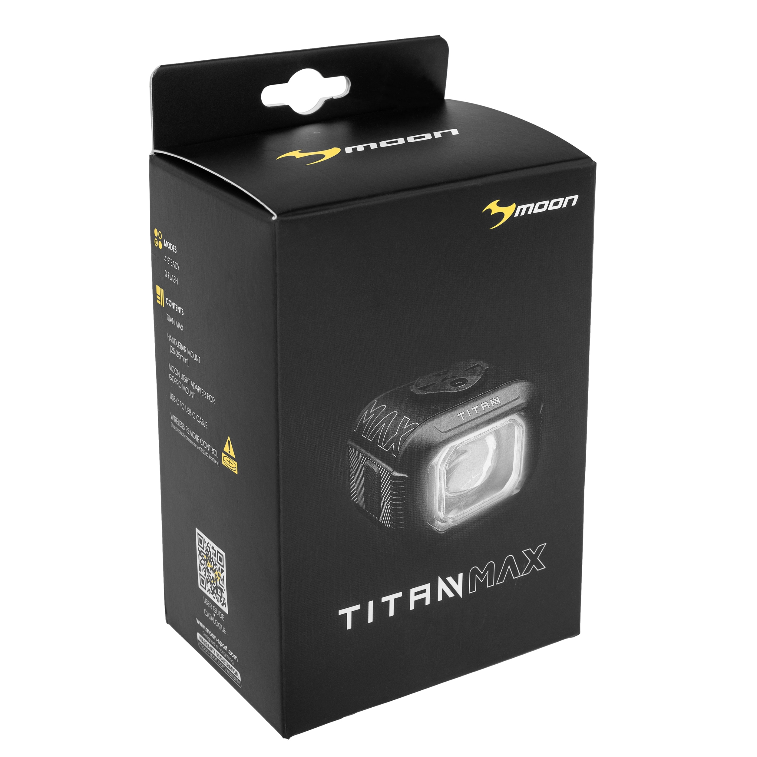 Переднє велосипедне світло Moon Titan Max Black - 1700 люменів