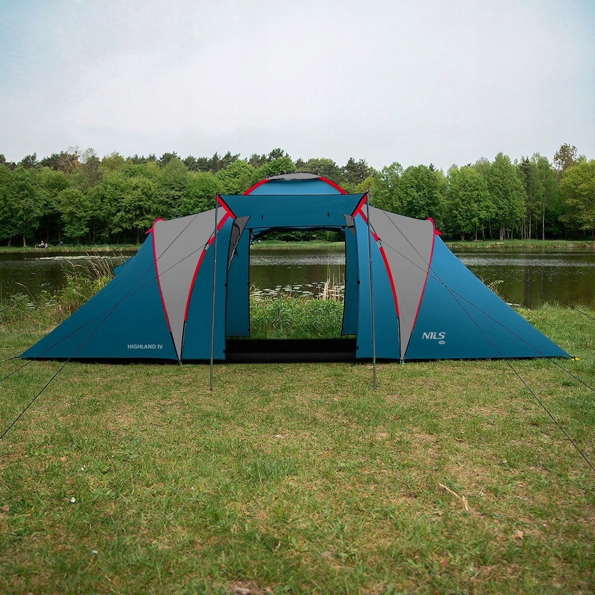 Намет 6-місний Nils Camp Highland NC6031 - Синьо-сірий