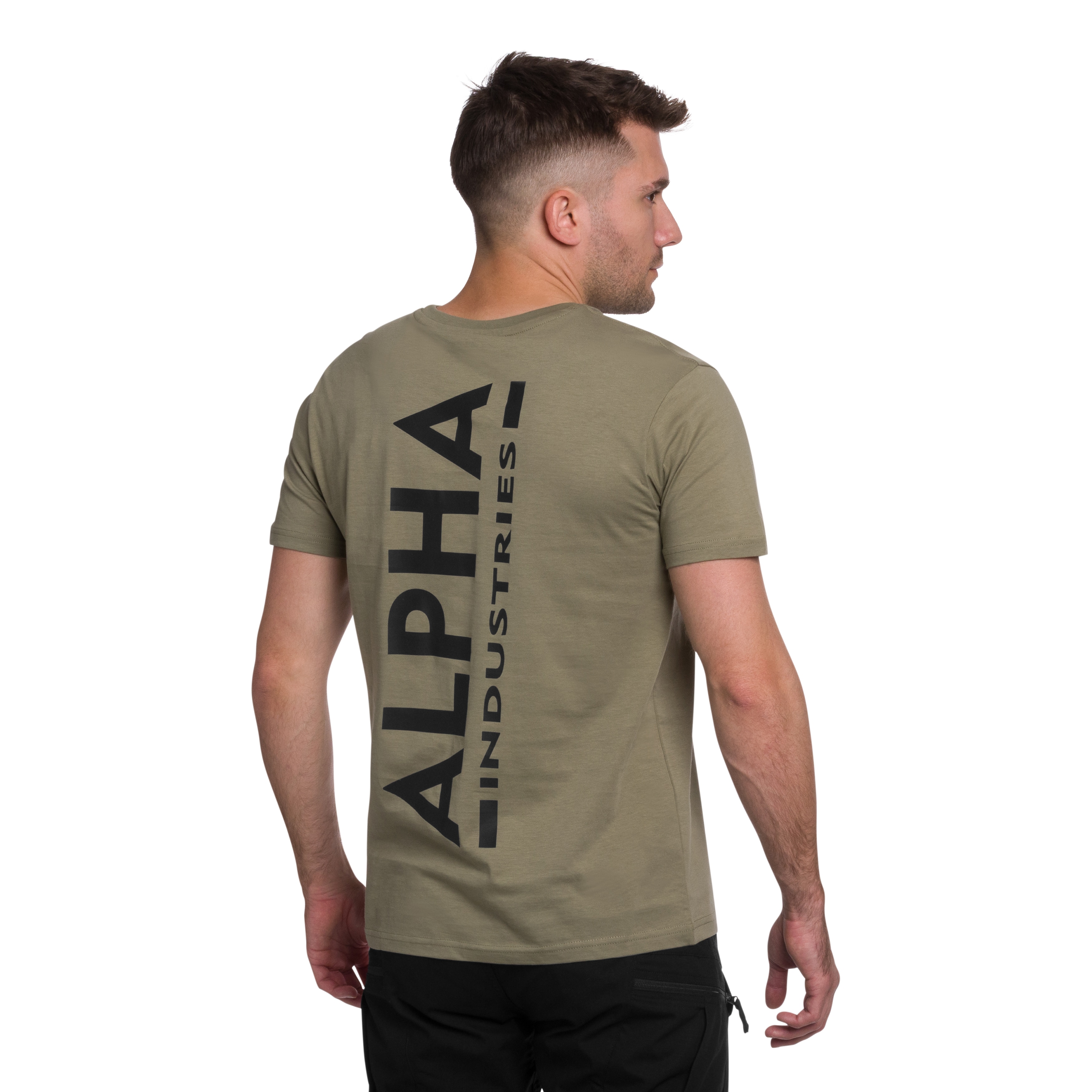 Футболка T-Shirt Alpha Industries Backprint - Olive/Black