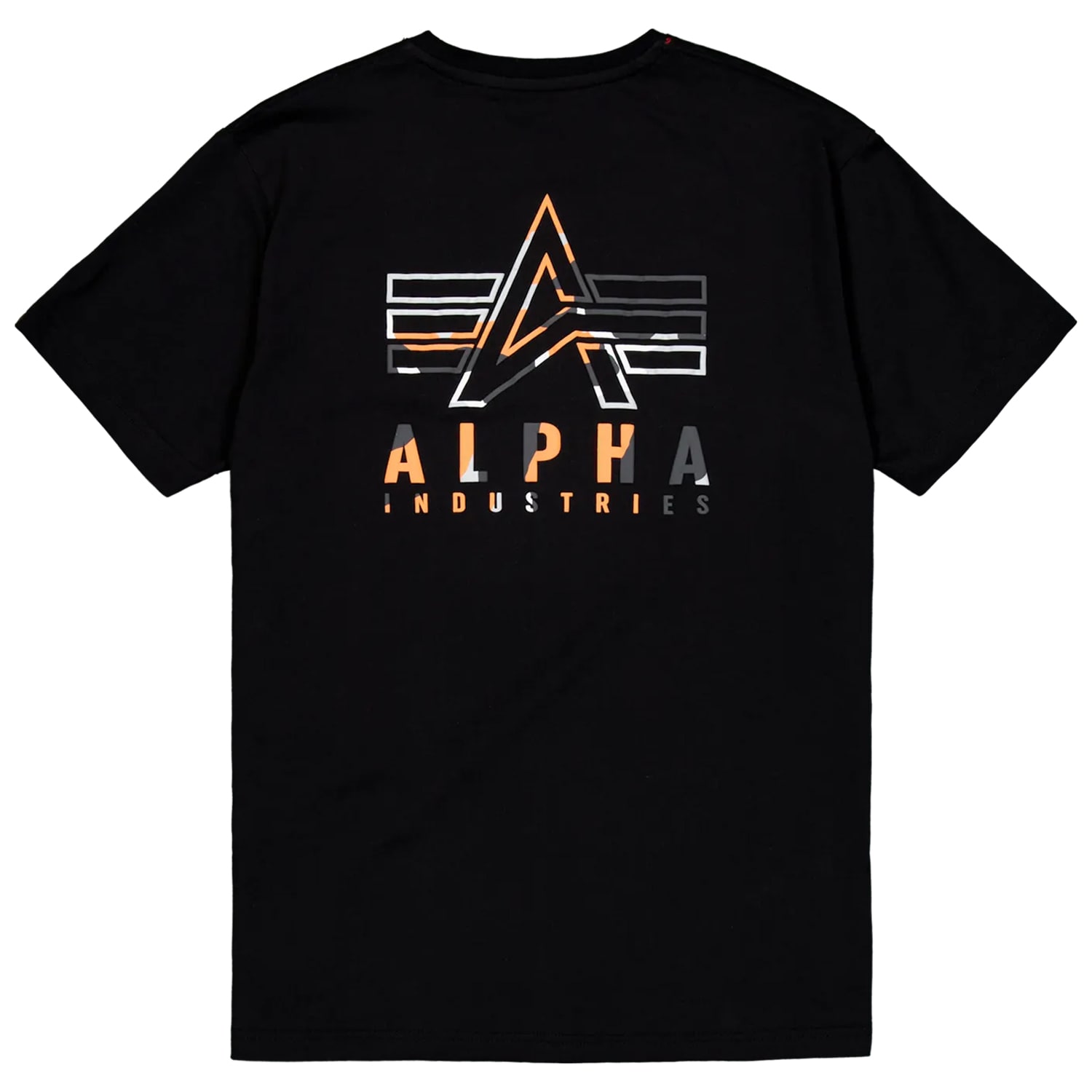 Футболка T-shirt Alpha Industries Camo Logo Puff Print Back Print - Black