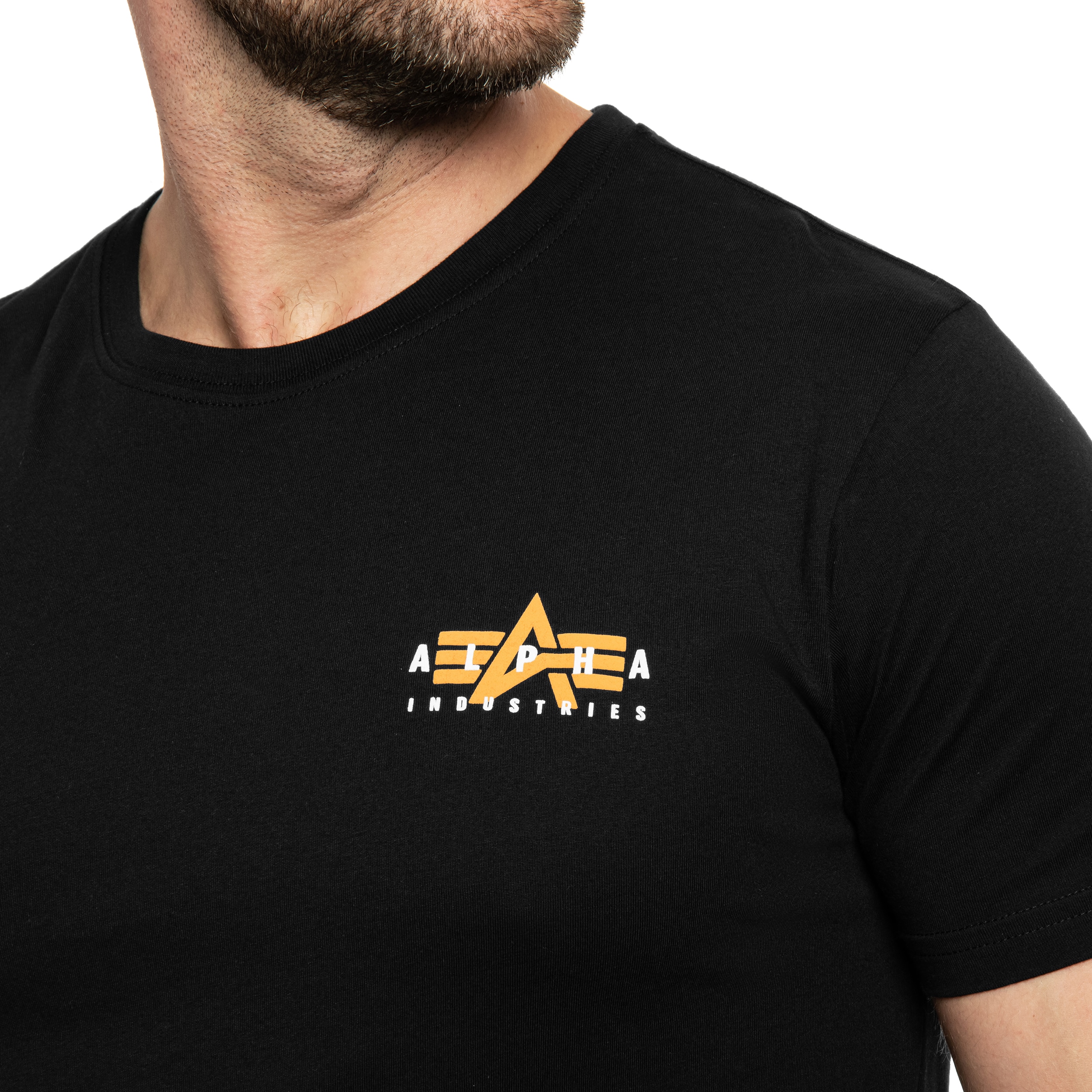 Футболка T-shirt Alpha Industries Puff Print Logo Back Print - Black