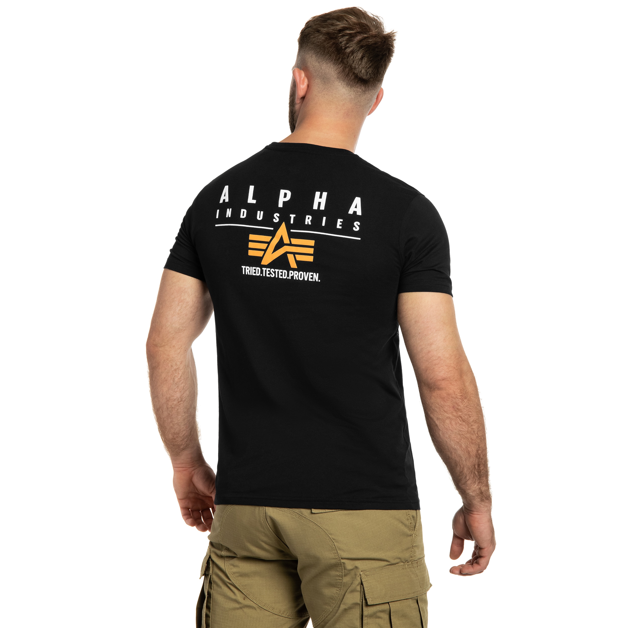 Футболка T-shirt Alpha Industries Puff Print Logo Back Print - Black