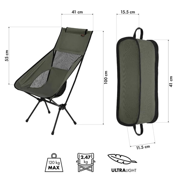 Туристичне крісло Nils Camp Ultralight NC3321 - Khaki