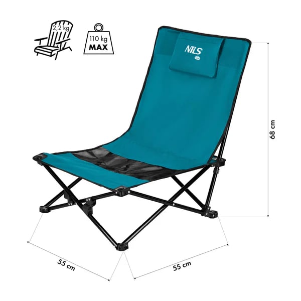 Пляжний стілець Nils Camp NC3306 - Blue/Grey
