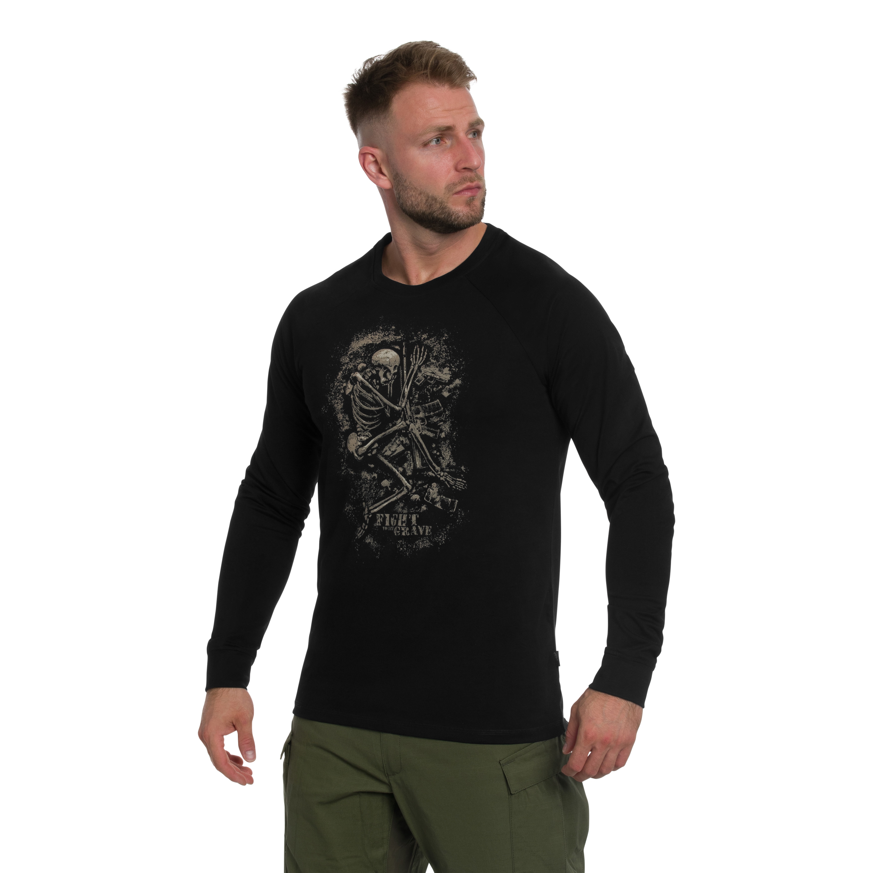 Футболка Long Sleeve Helikon-Tex Fight To The Grave - Black