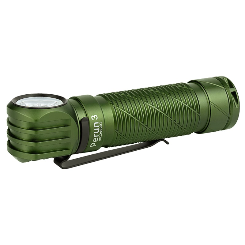 Налобний та кутовий ліхтарик Olight Perun 3 OD Green з пов'язкою - 3000 люменів