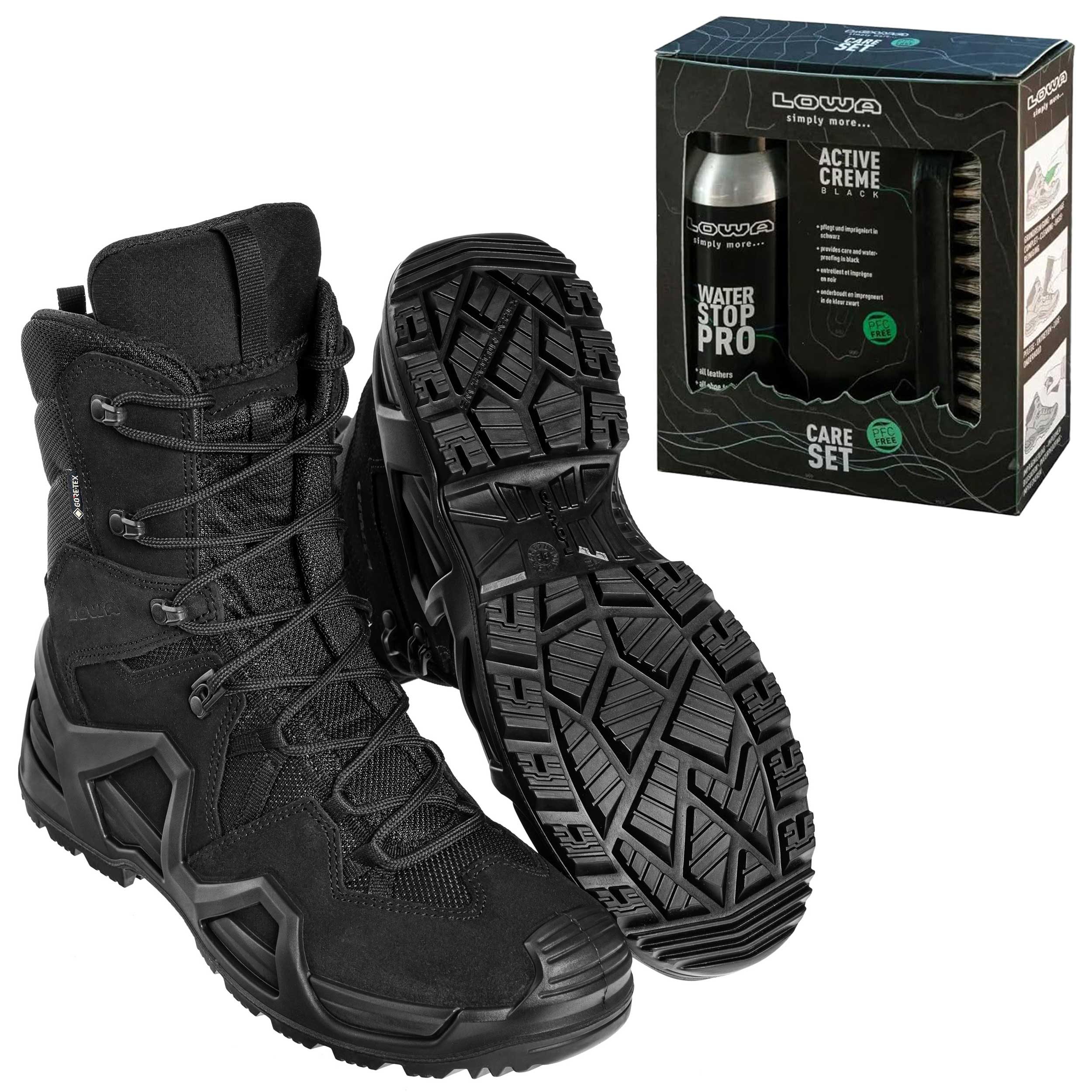 Жіночі черевики Zephyr GTX Hi MK2 Black + Care Set Lowa для чищення взуття - набір