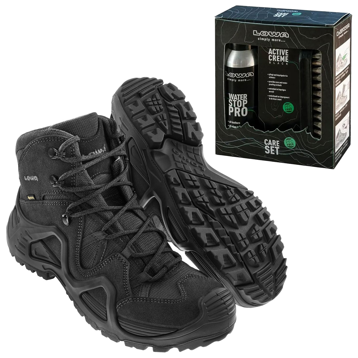 Жіночі черевики Zephyr GTX MID TF Black + Care Set Lowa для чищення взуття - набір