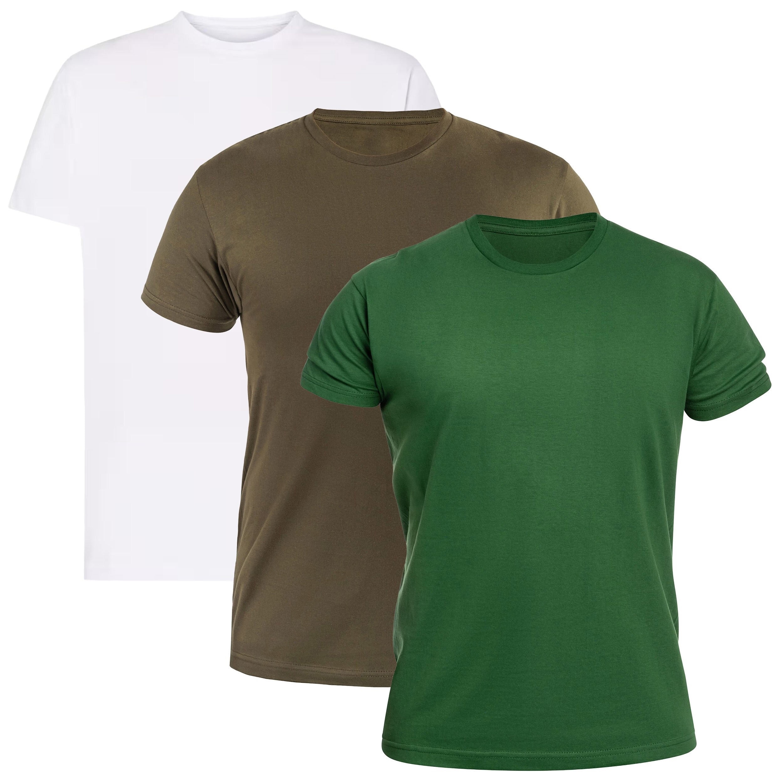 Військова футболка T-shirt White/Khaki/Bottle Green - 3 шт.