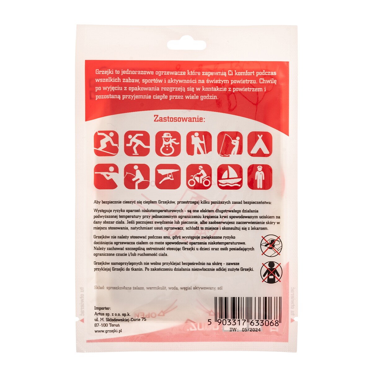 Хімічна грілка Grzejki для тіла - 2 шт