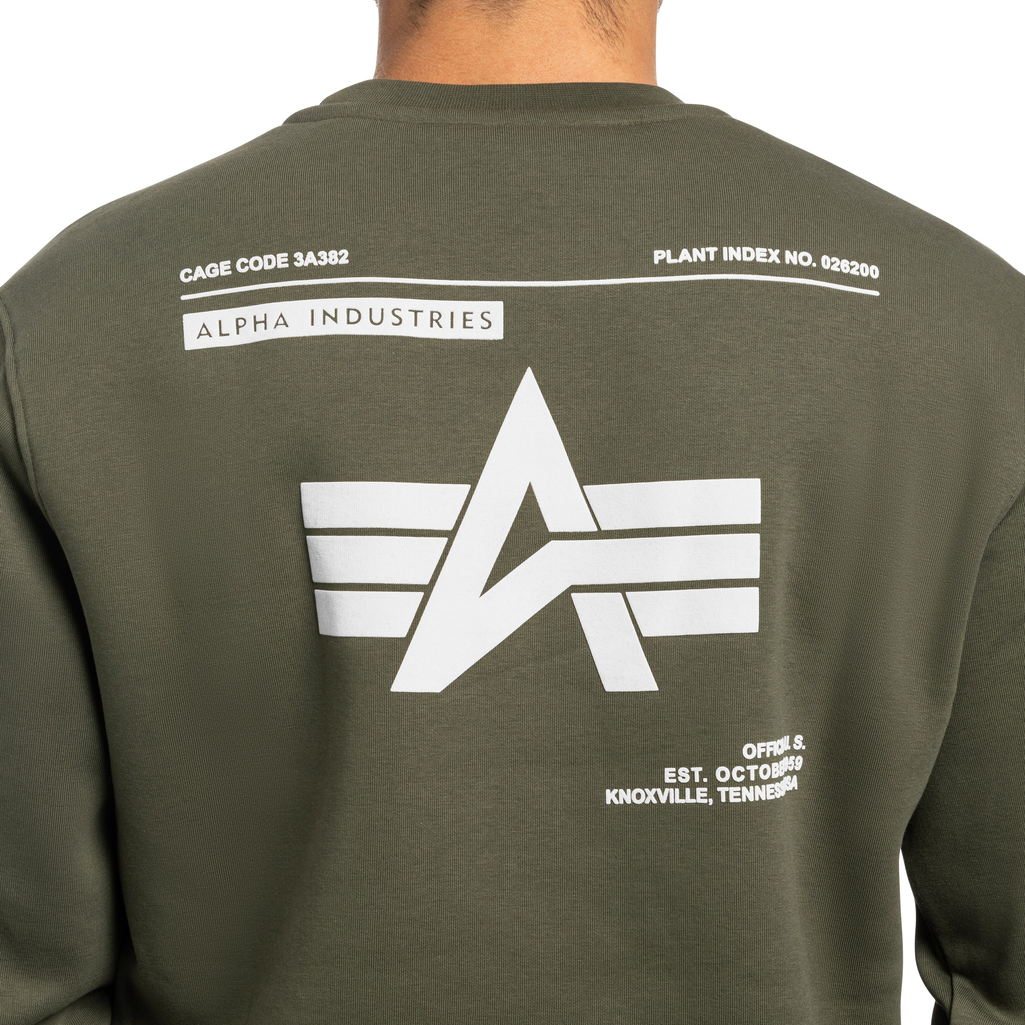 Кофта Alpha Industries Label Backprint - Dark Olive
