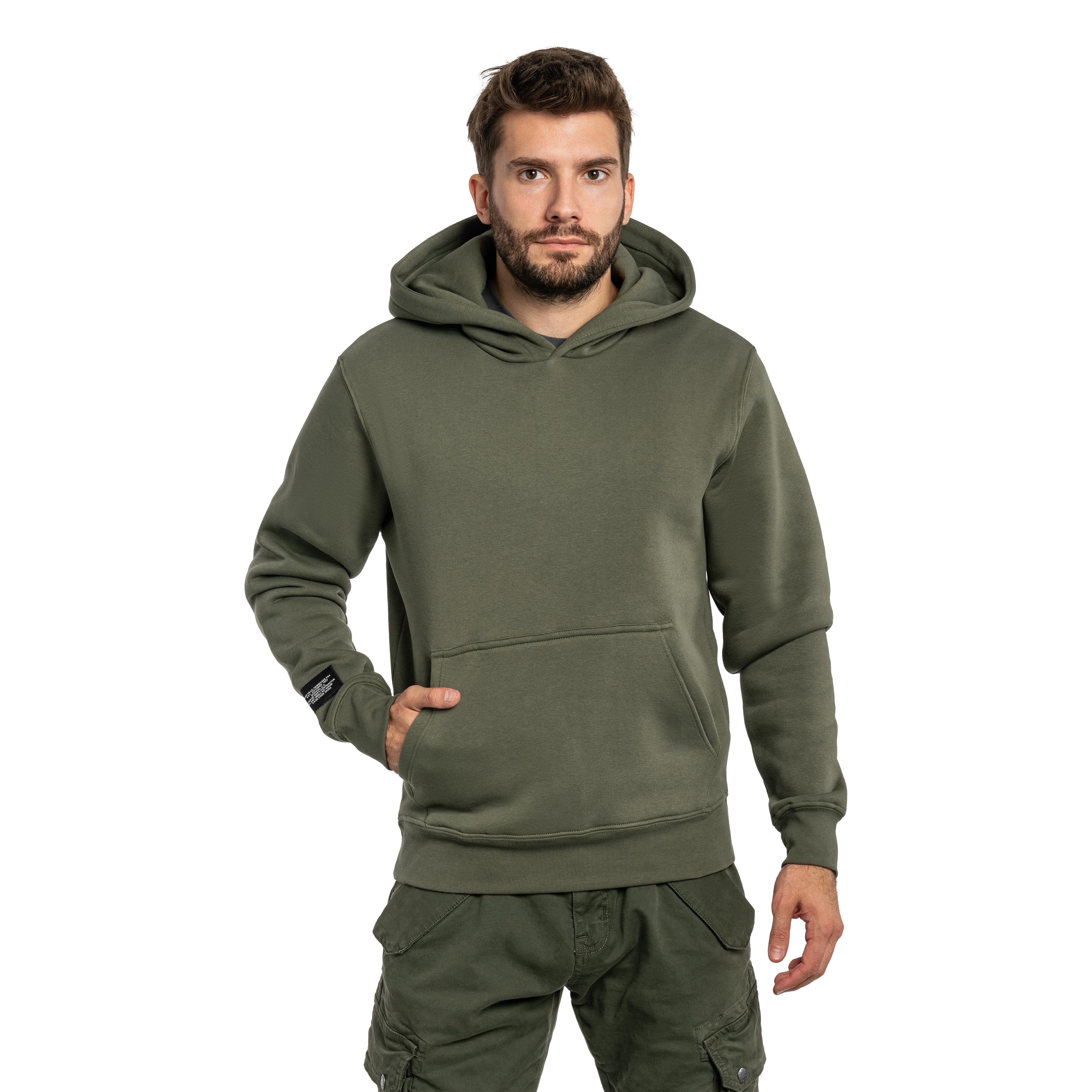 Кофта Alpha Industries Label Backprint Hoodie - Dark Olive