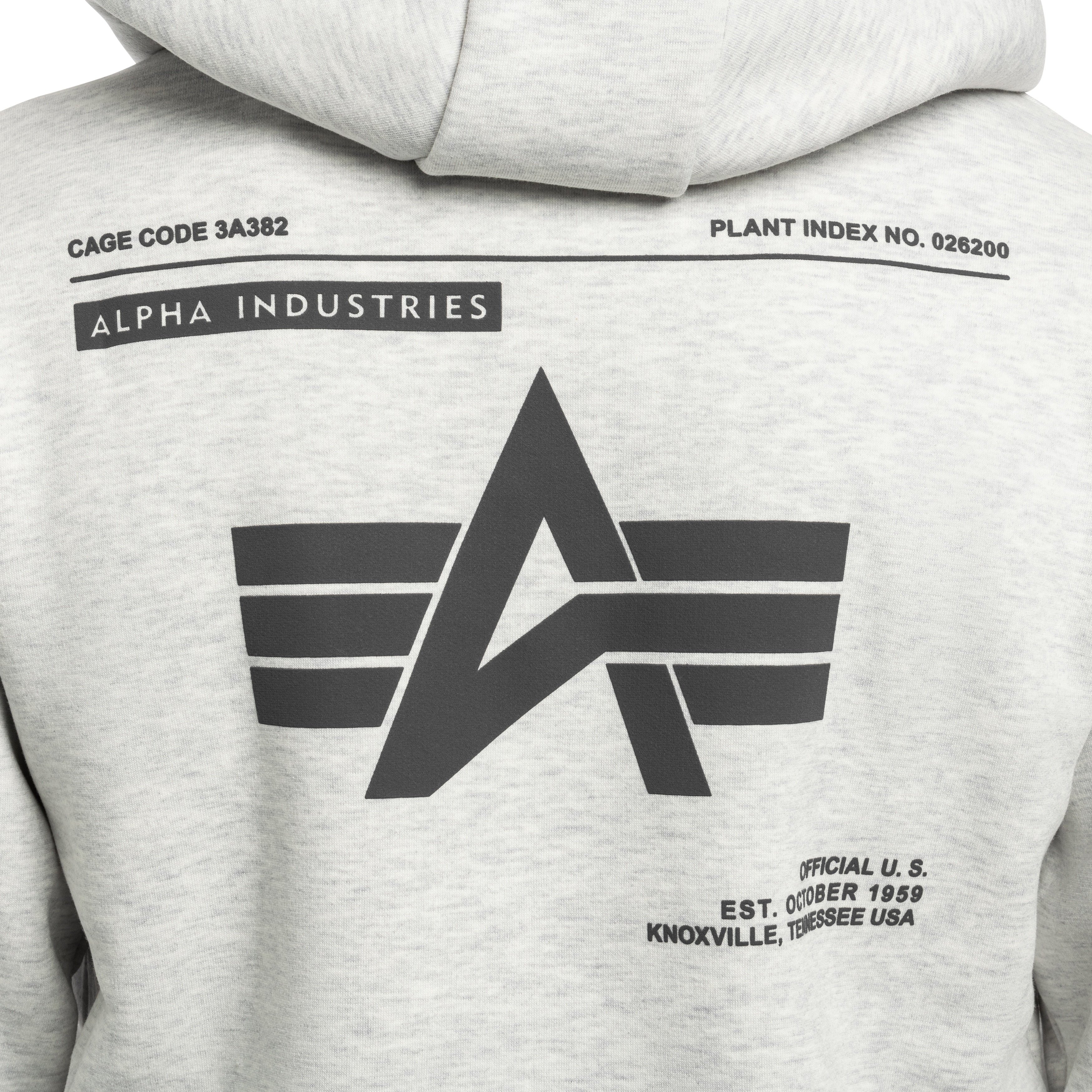 Кофта Alpha Industries Label Backprint Hoodie - Pastel Grey