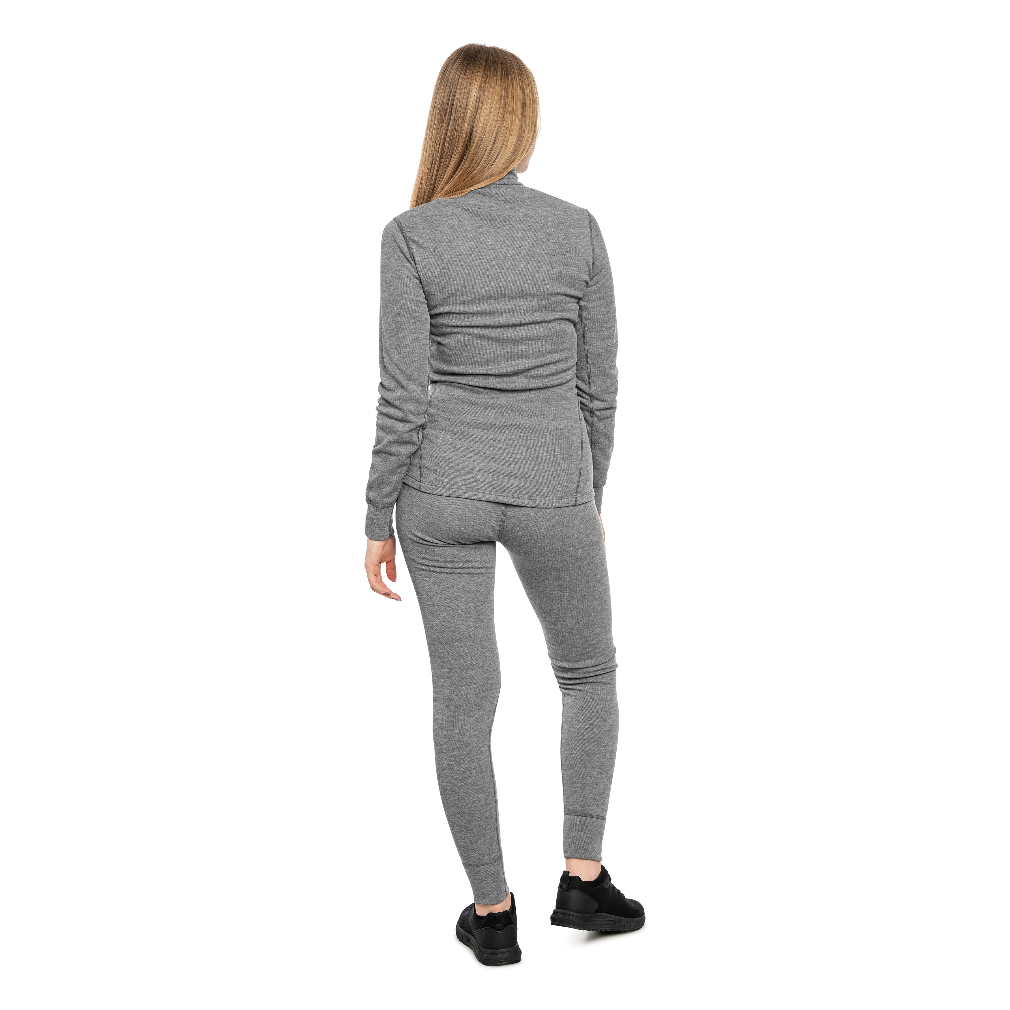 Термоактивна жіноча футболка Odlo Active Warm Base Layer Half-Zip - Grey Melange