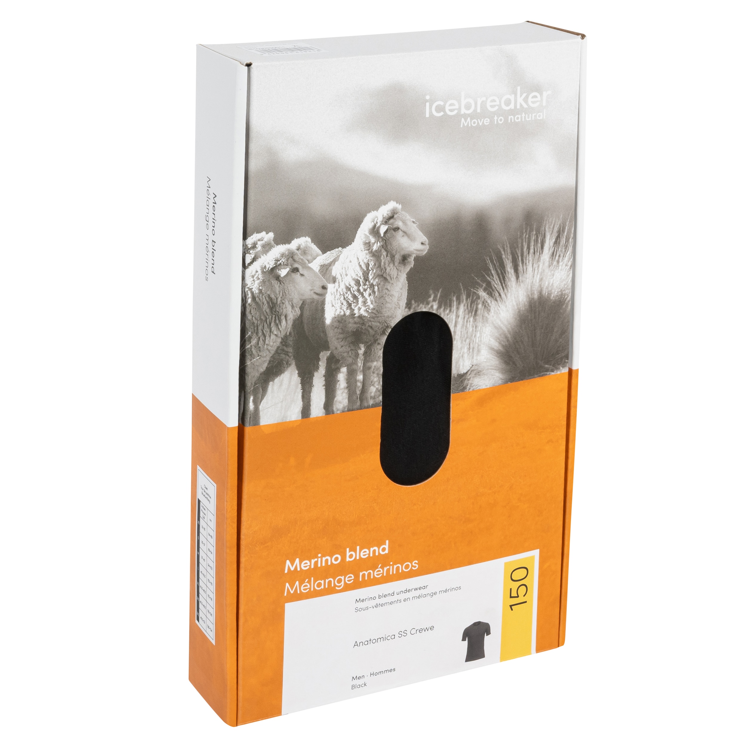 Футболка T-Shirt Icebreaker Merino 150 Anatomica Short Sleeve Crew - Black