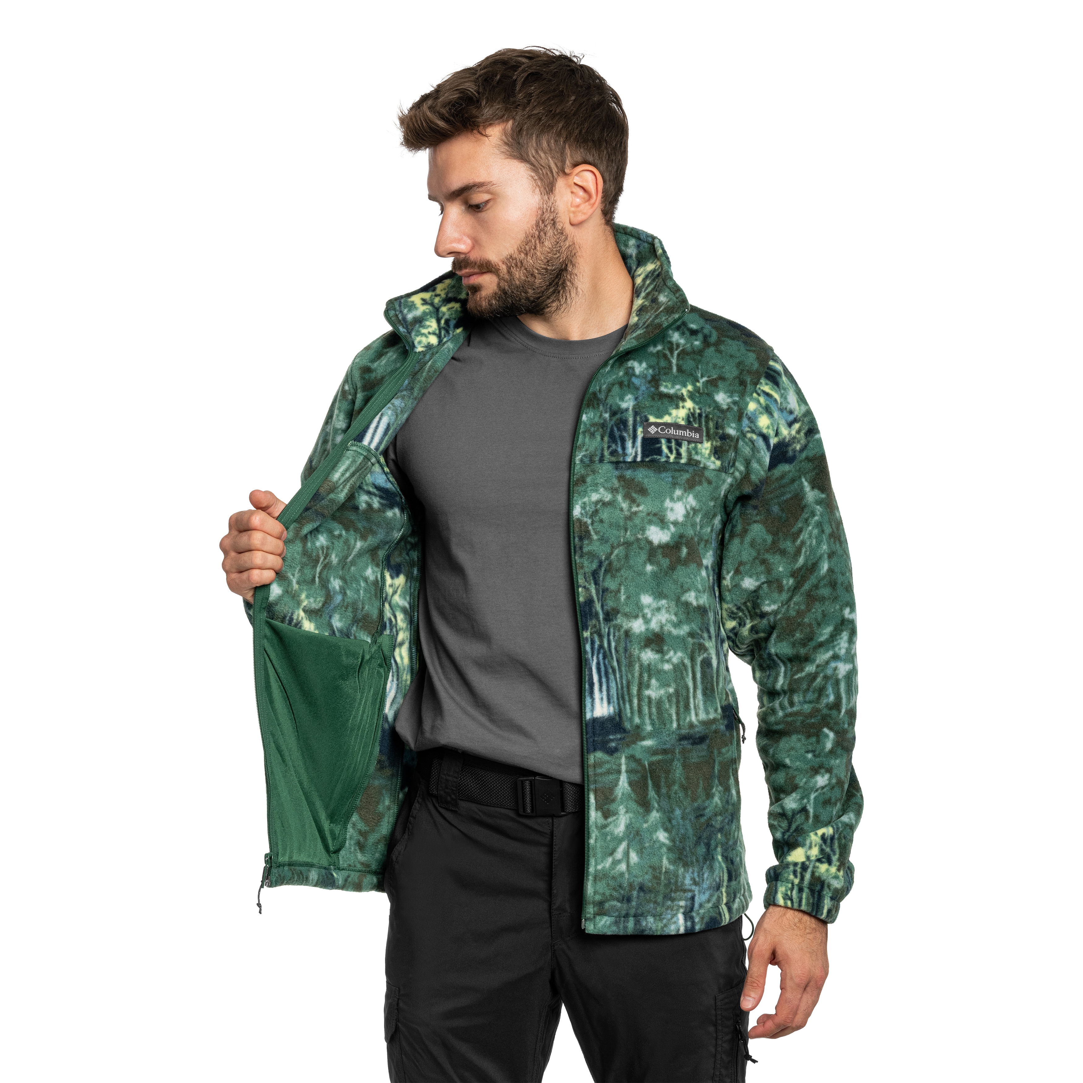 Флісова кофта Columbia Steens Mountain Printed Jacket - Rain Forest