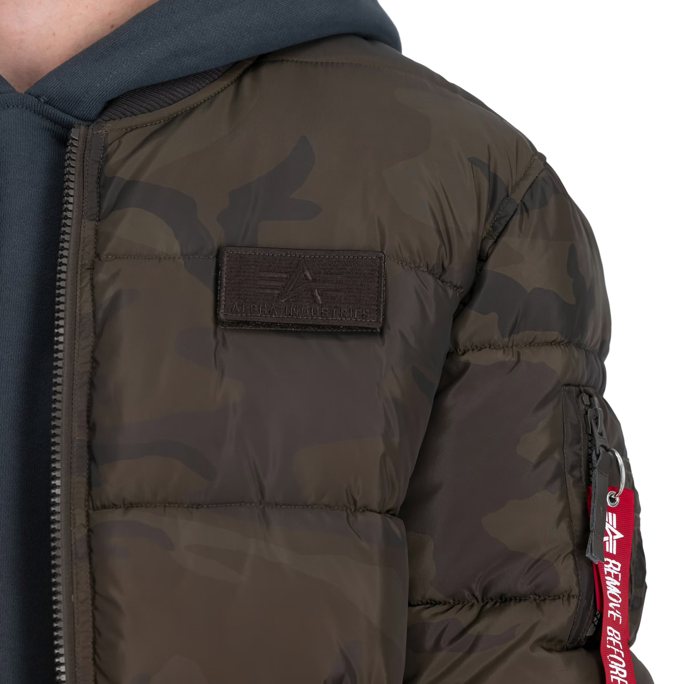 Куртка Alpha Industries MA-1 Puffer Bomber - Dark Olive Camo
