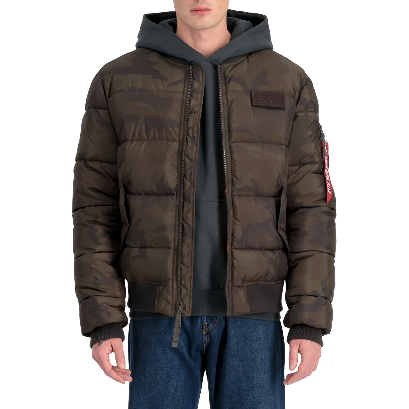 Куртка Alpha Industries MA-1 Puffer Bomber - Dark Olive Camo