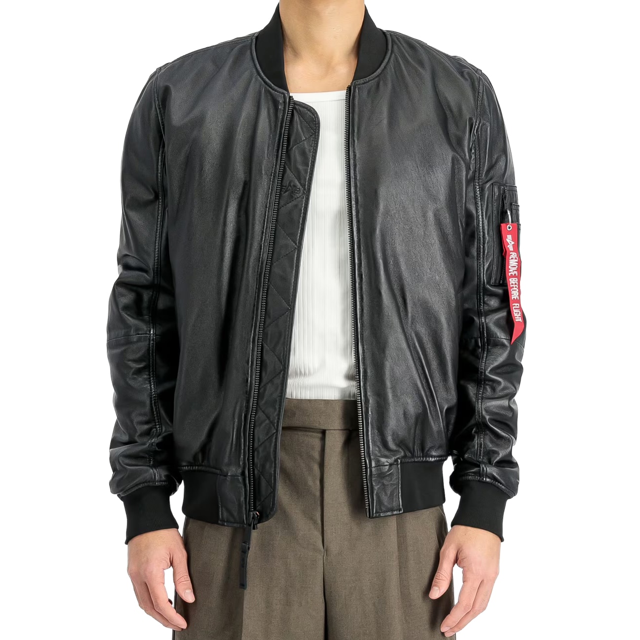 Куртка Alpha Industries MA-1 Leather Bomber - Black