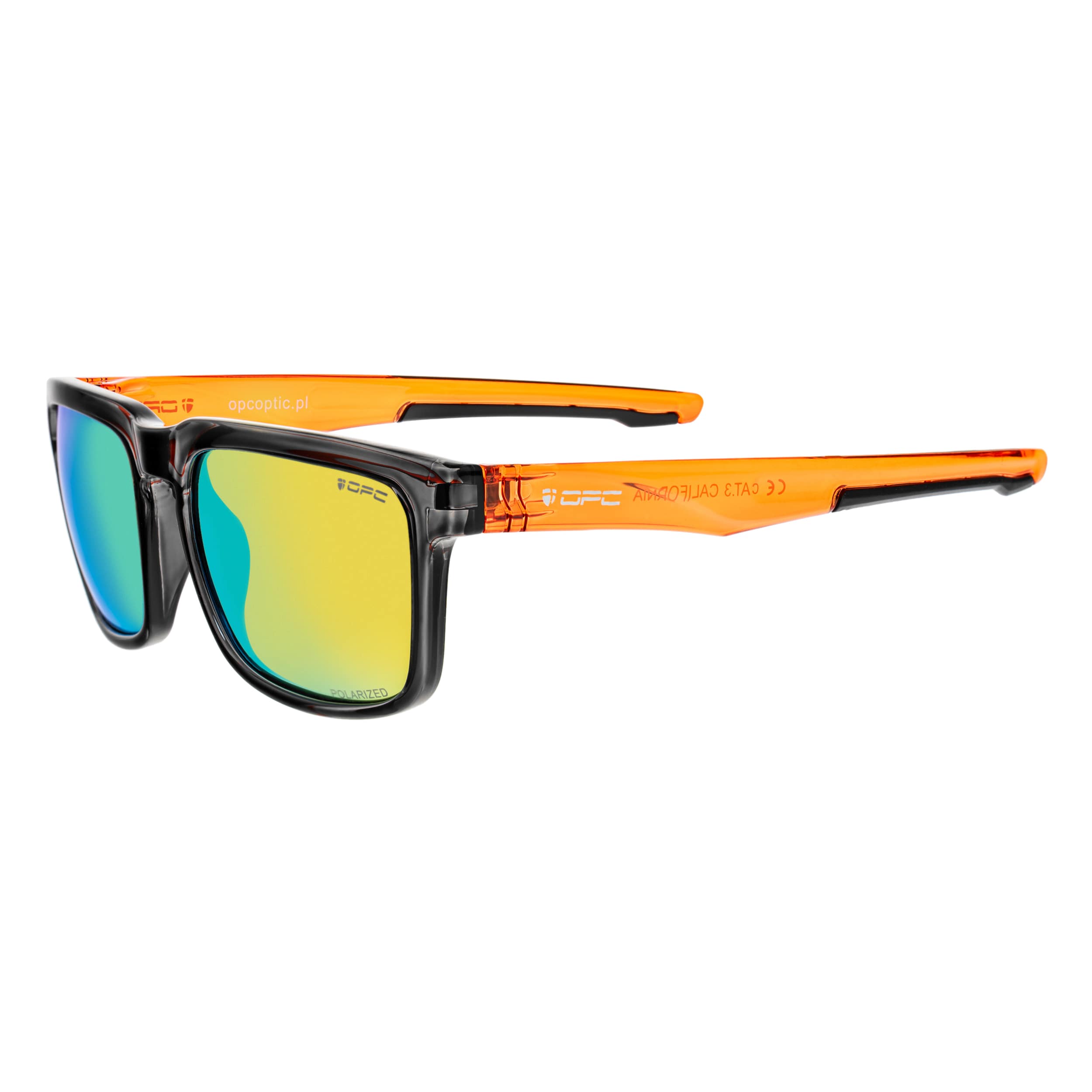Сонцезахисні окуляри OPC Lifestyle California Black/Orange Revo з поляризацією