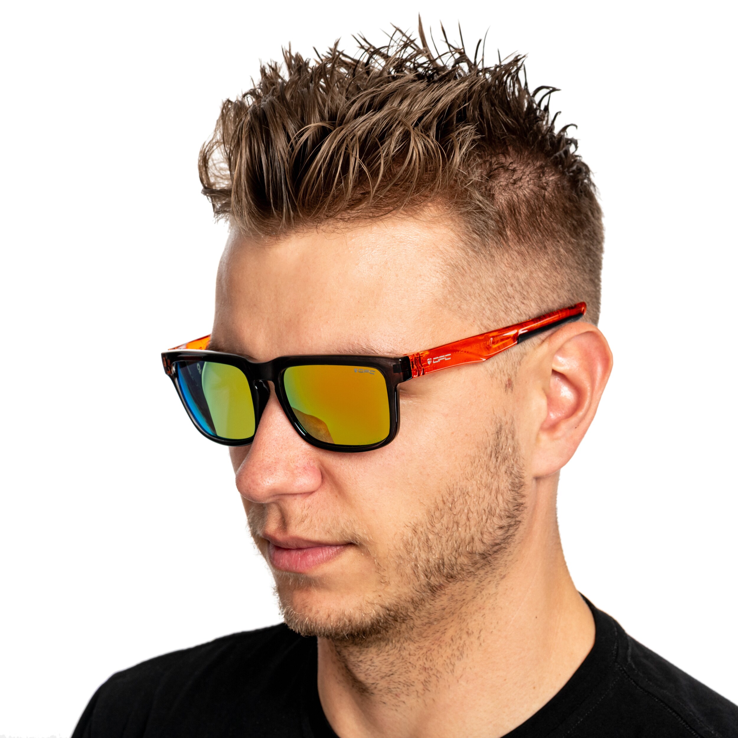 Сонцезахисні окуляри OPC Lifestyle California Black/Orange Revo з поляризацією