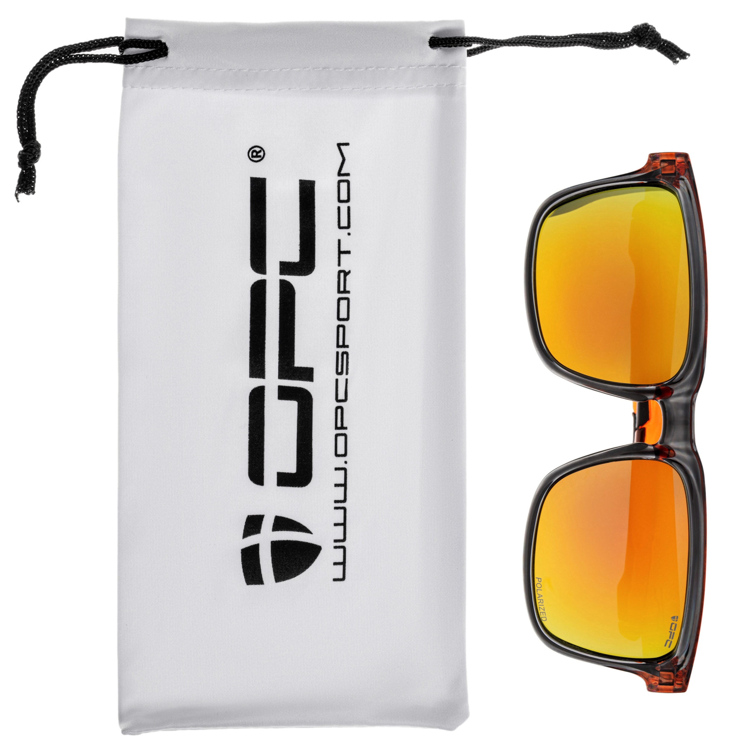 Сонцезахисні окуляри OPC Lifestyle California Black/Orange Revo з поляризацією