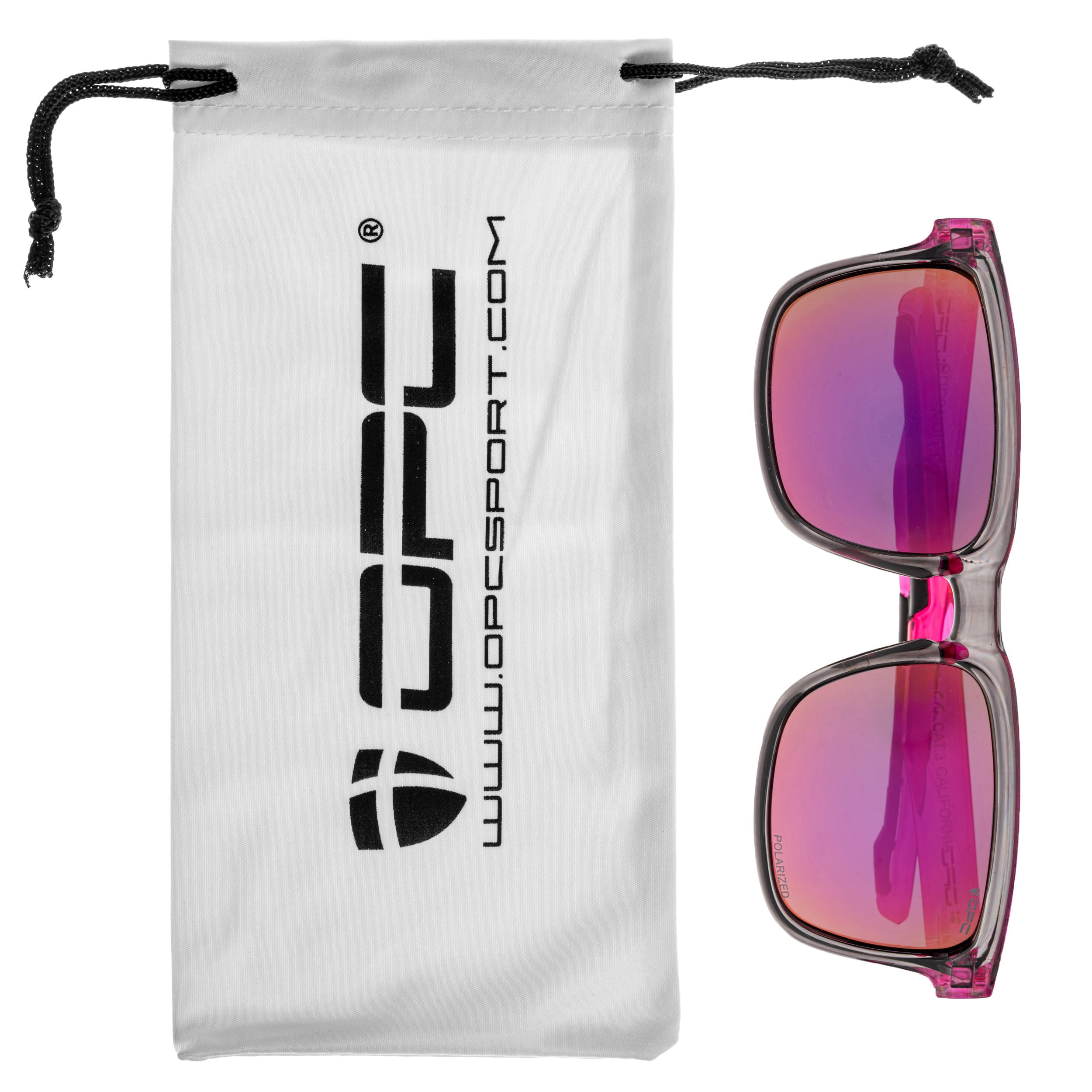 Сонцезахисні окуляри OPC Lifestyle California Black/Pink Revo з поляризацією