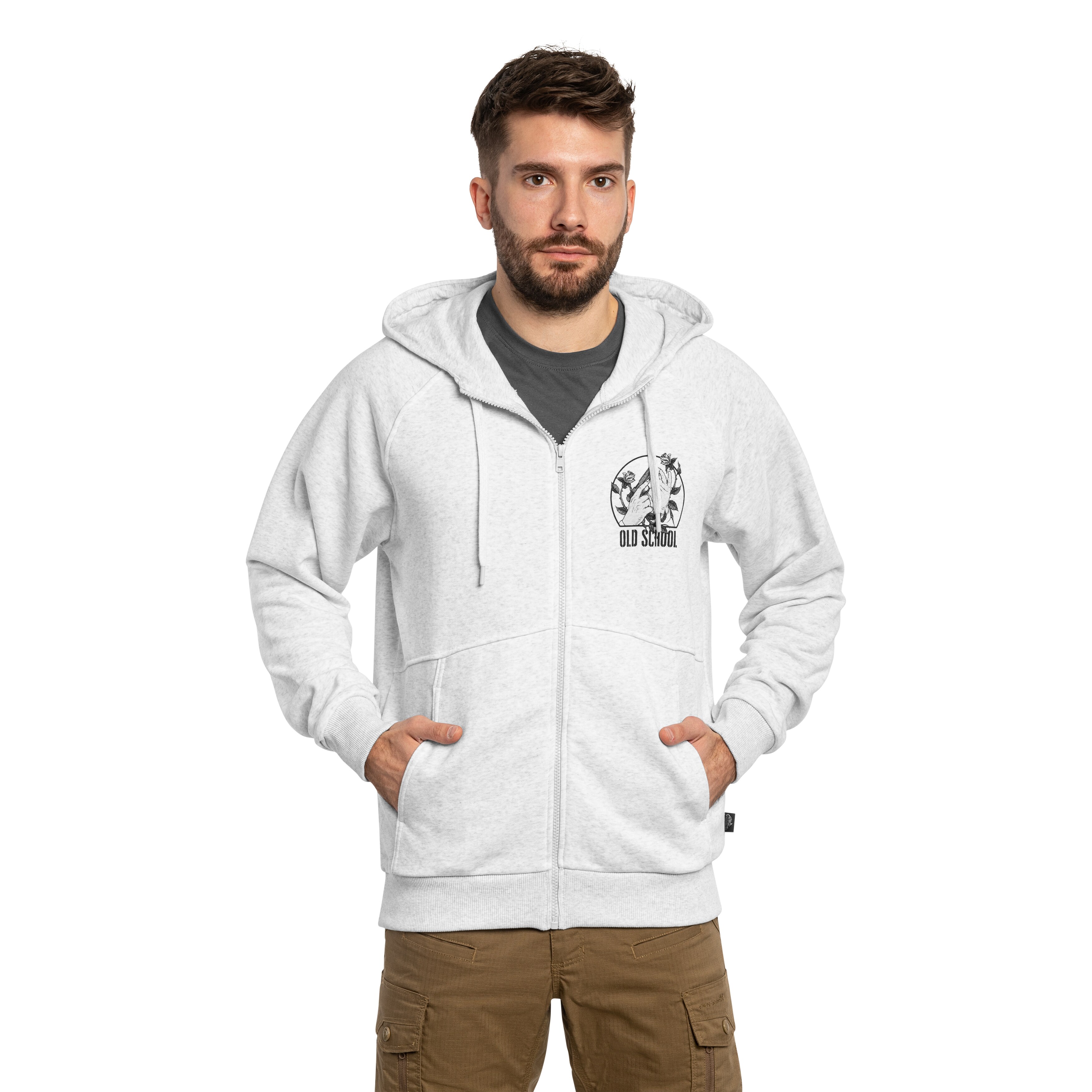 Кофта Helikon Full-Zip Old School - Light Grey Melange