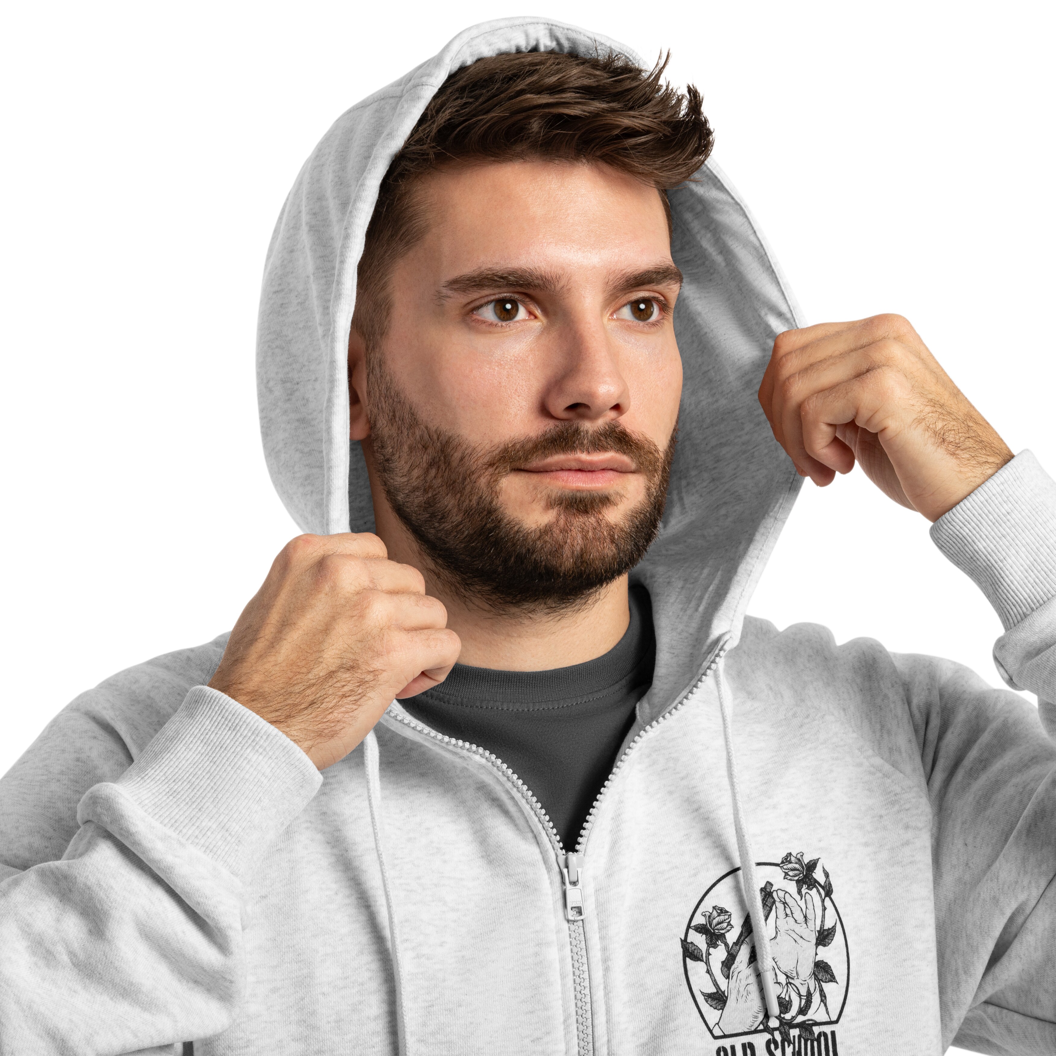 Кофта Helikon Full-Zip Old School - Light Grey Melange