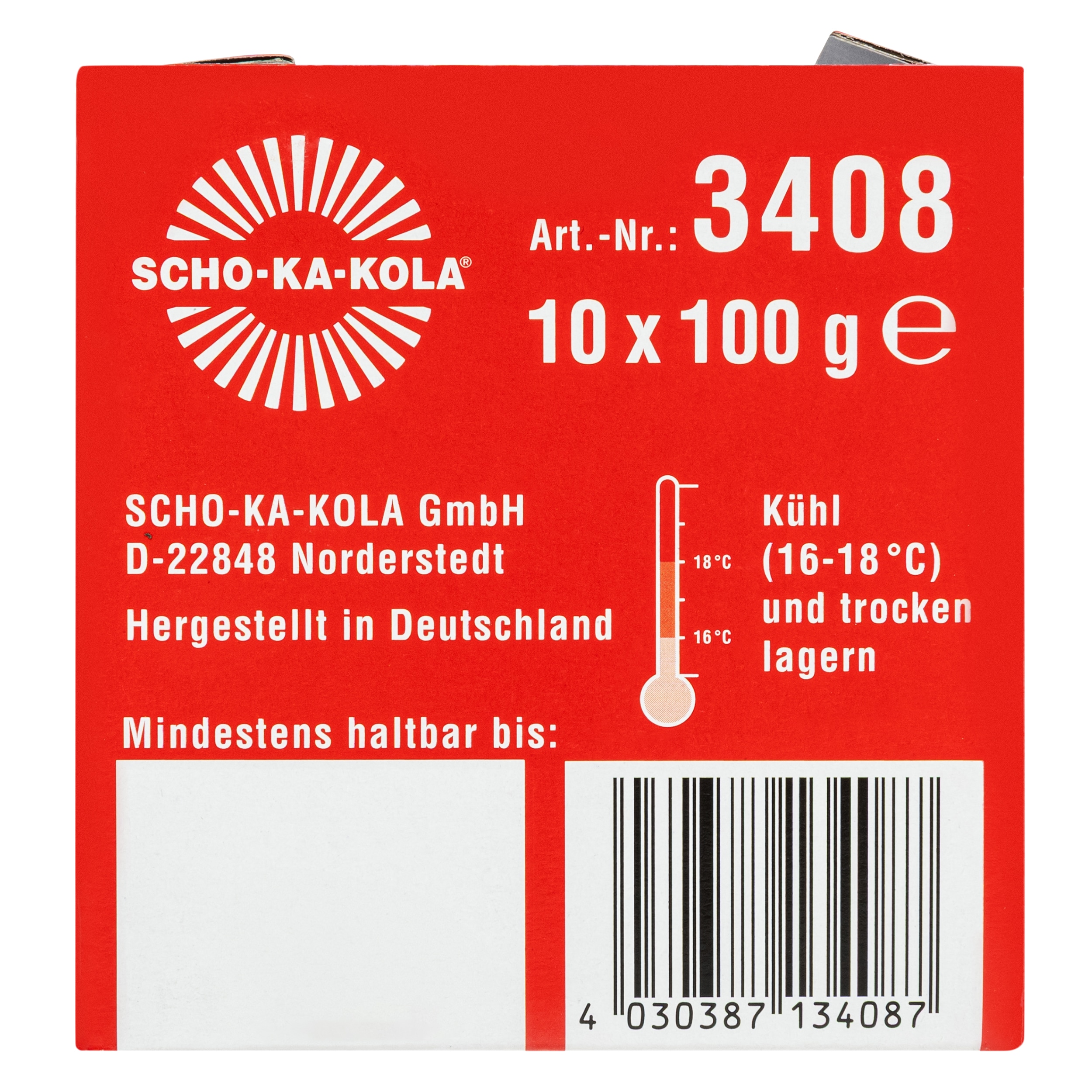 Шоколад Scho-Ka-Kola гіркий з кофеїном - 10 шт.