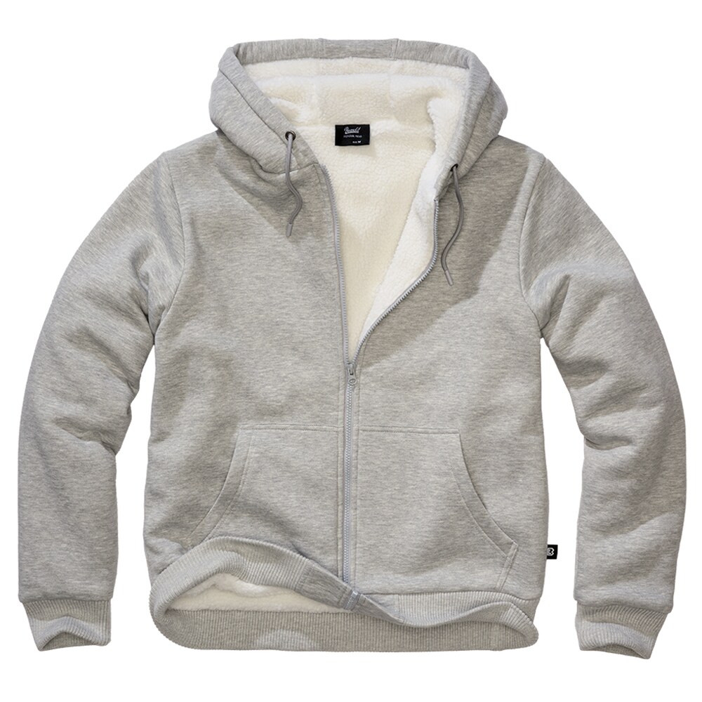 Кофта Brandit Sweatjacket Teddylining - Grey Melange