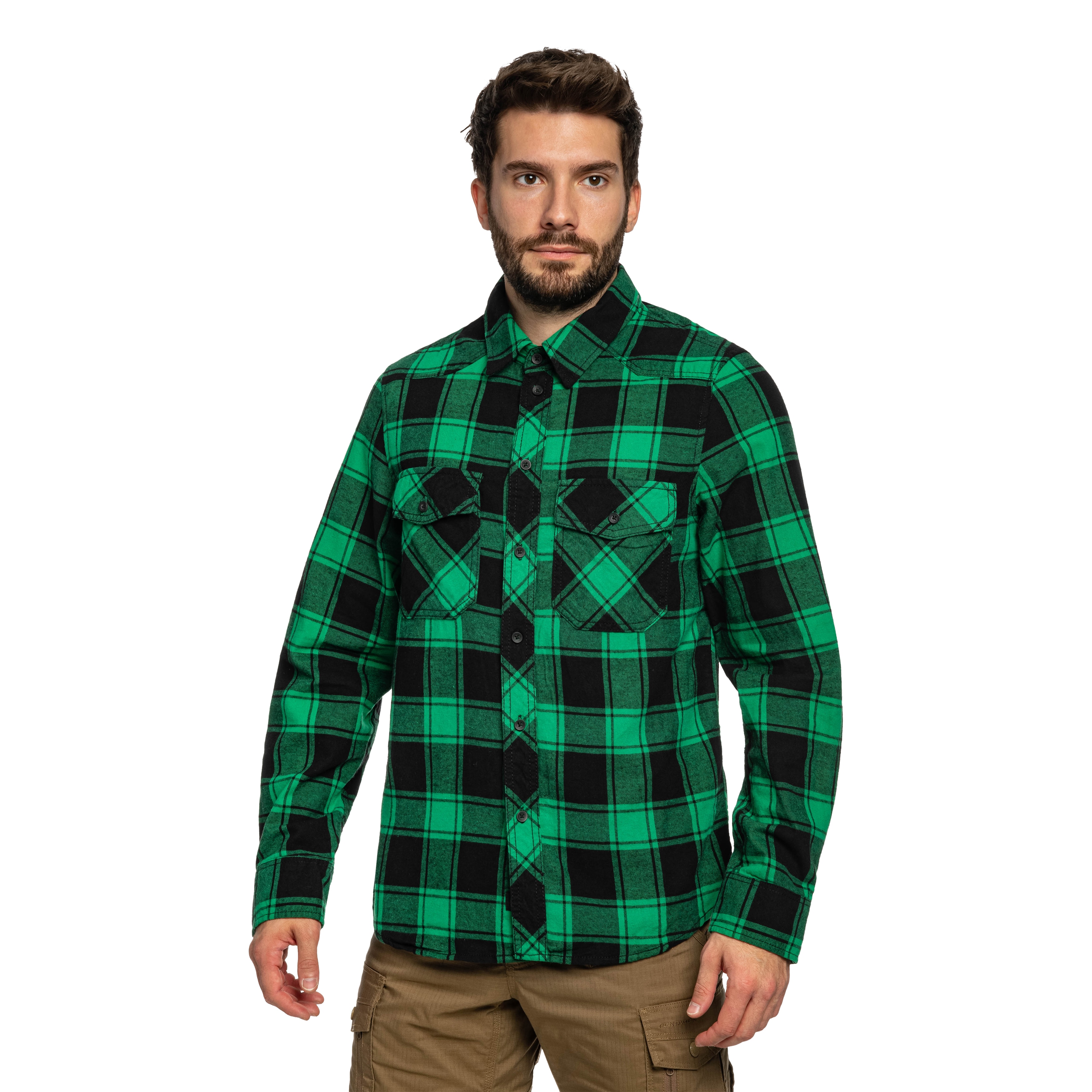 Сорочка Brandit Check Shirt - Green/Black