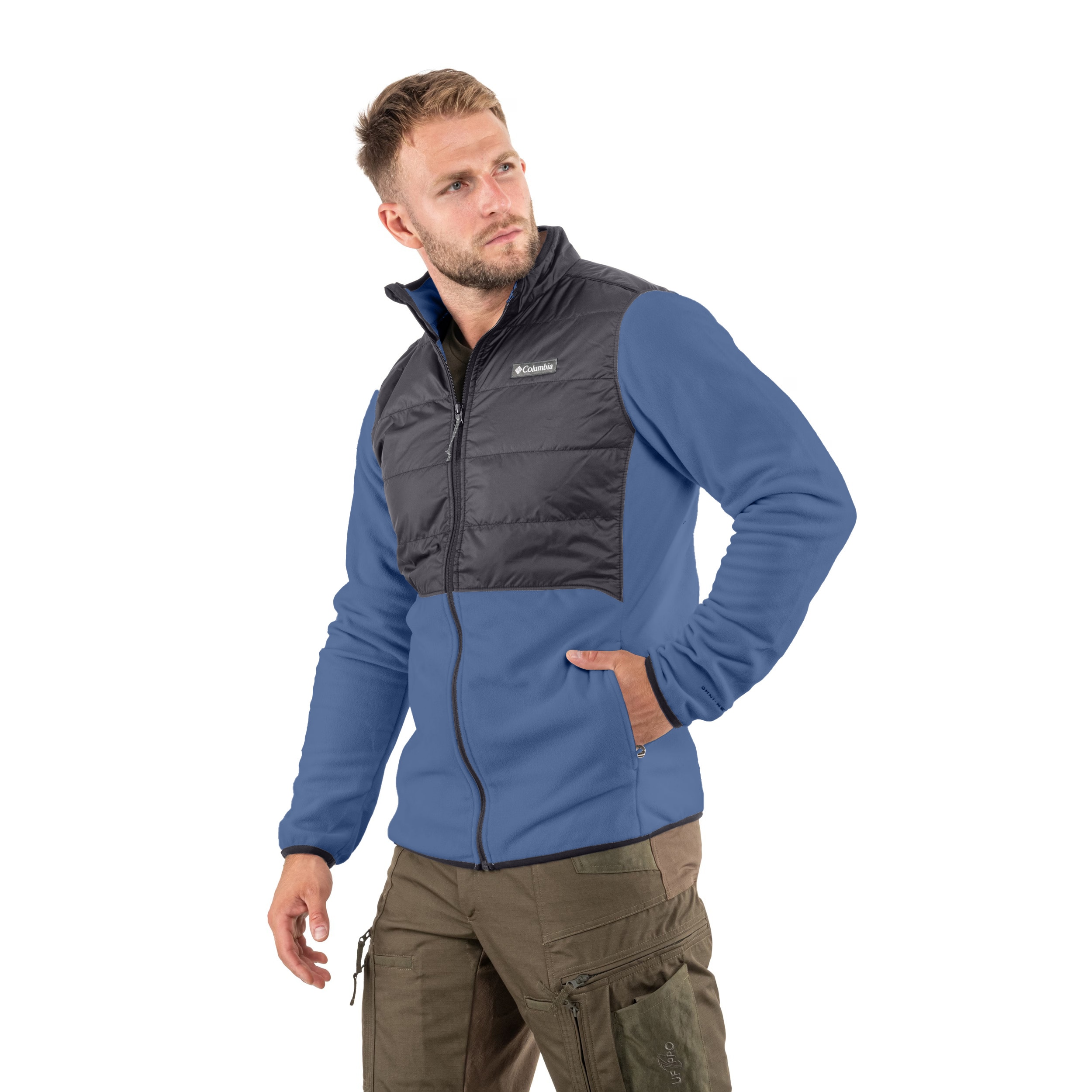 Флісова кофта Columbia Basin Butte II Hybrid Fleece Jacket - Dark Mountain/Black