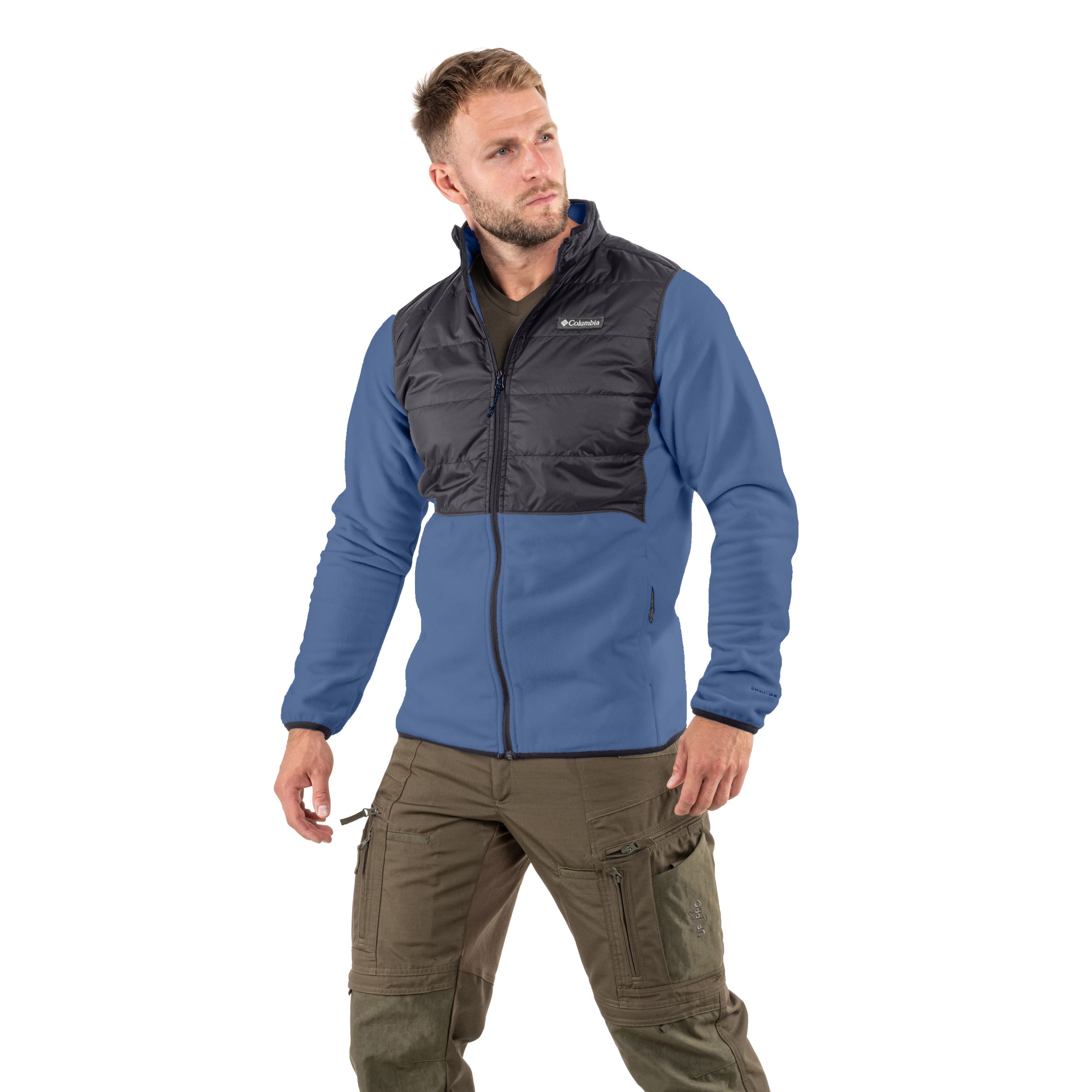 Флісова кофта Columbia Basin Butte II Hybrid Fleece Jacket - Dark Mountain/Black